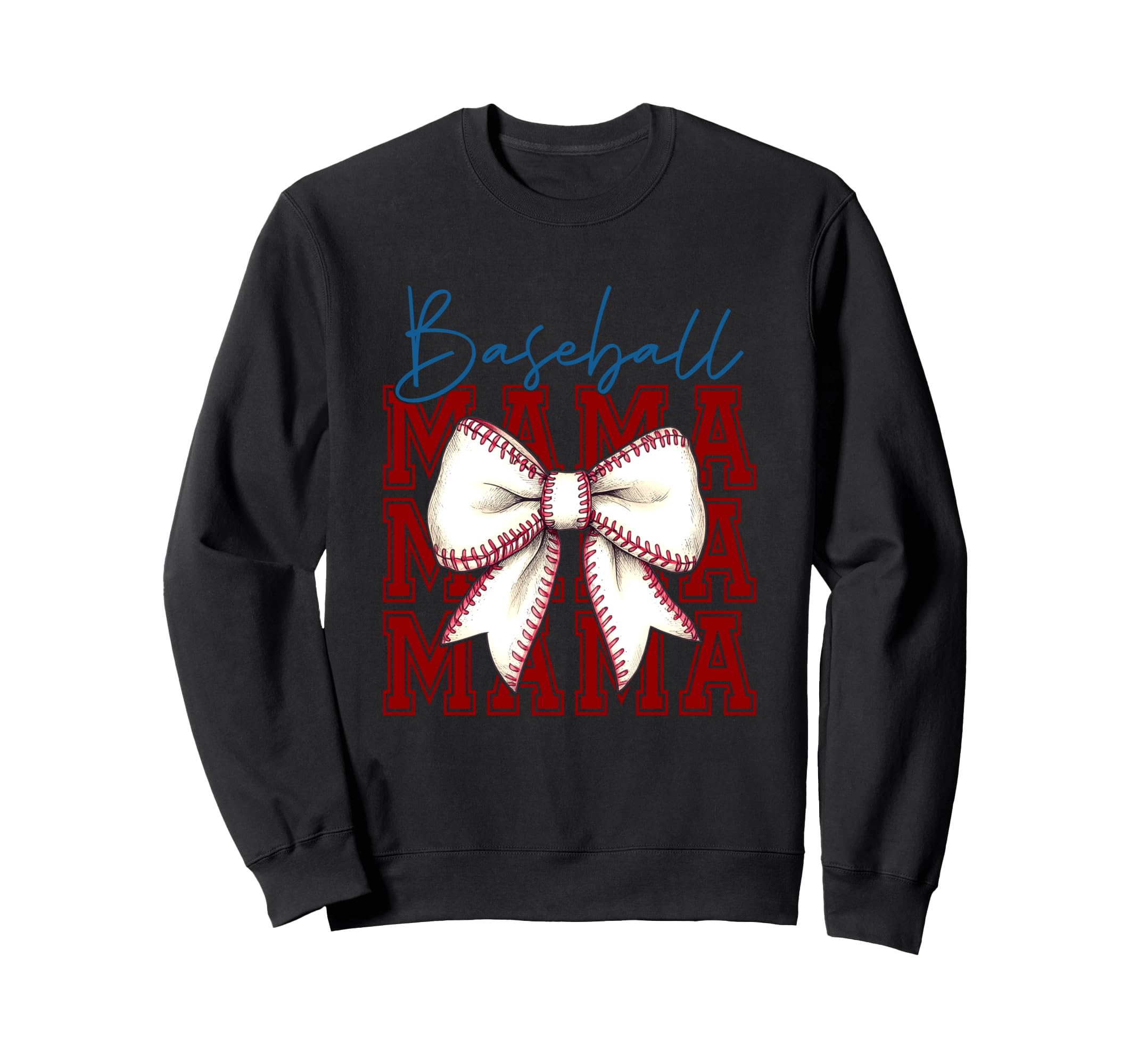 Baseball Mama Bow Unique Sweatshirt - Casual Everyday Wear Unisex - T-Shirt, Sweatshirt, Hoodie