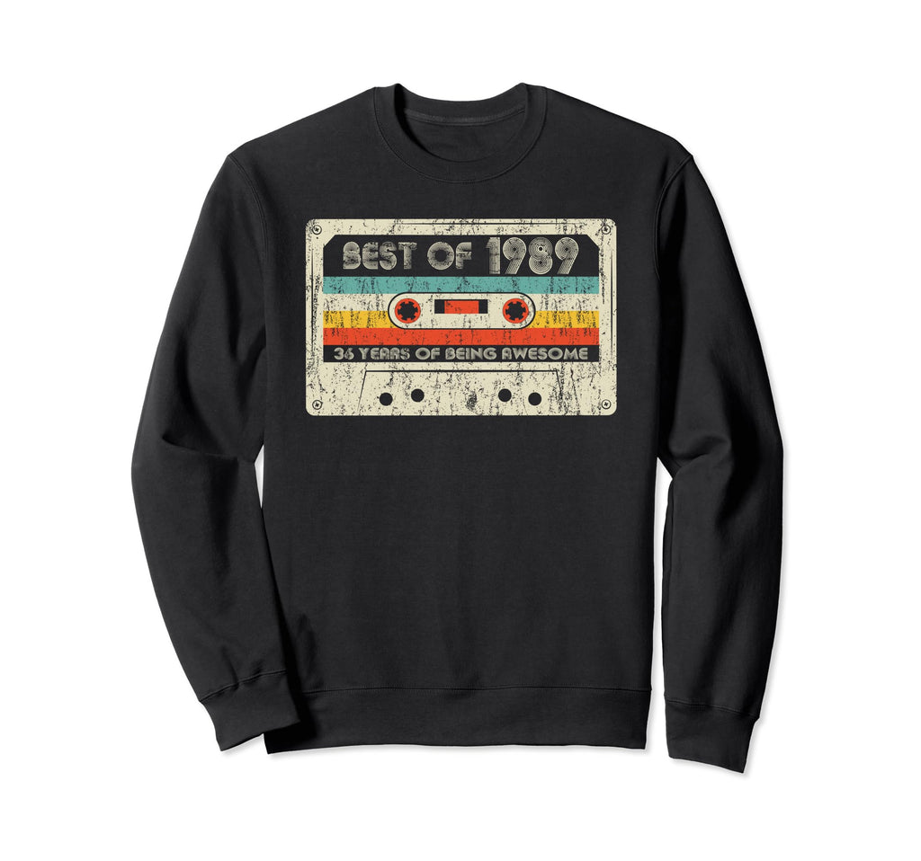 Best 1989 1989 Birthday Cassette Tape Sweatshirt - Graphic Print for Adults - T-Shirt, Sweatshirt, Hoodie