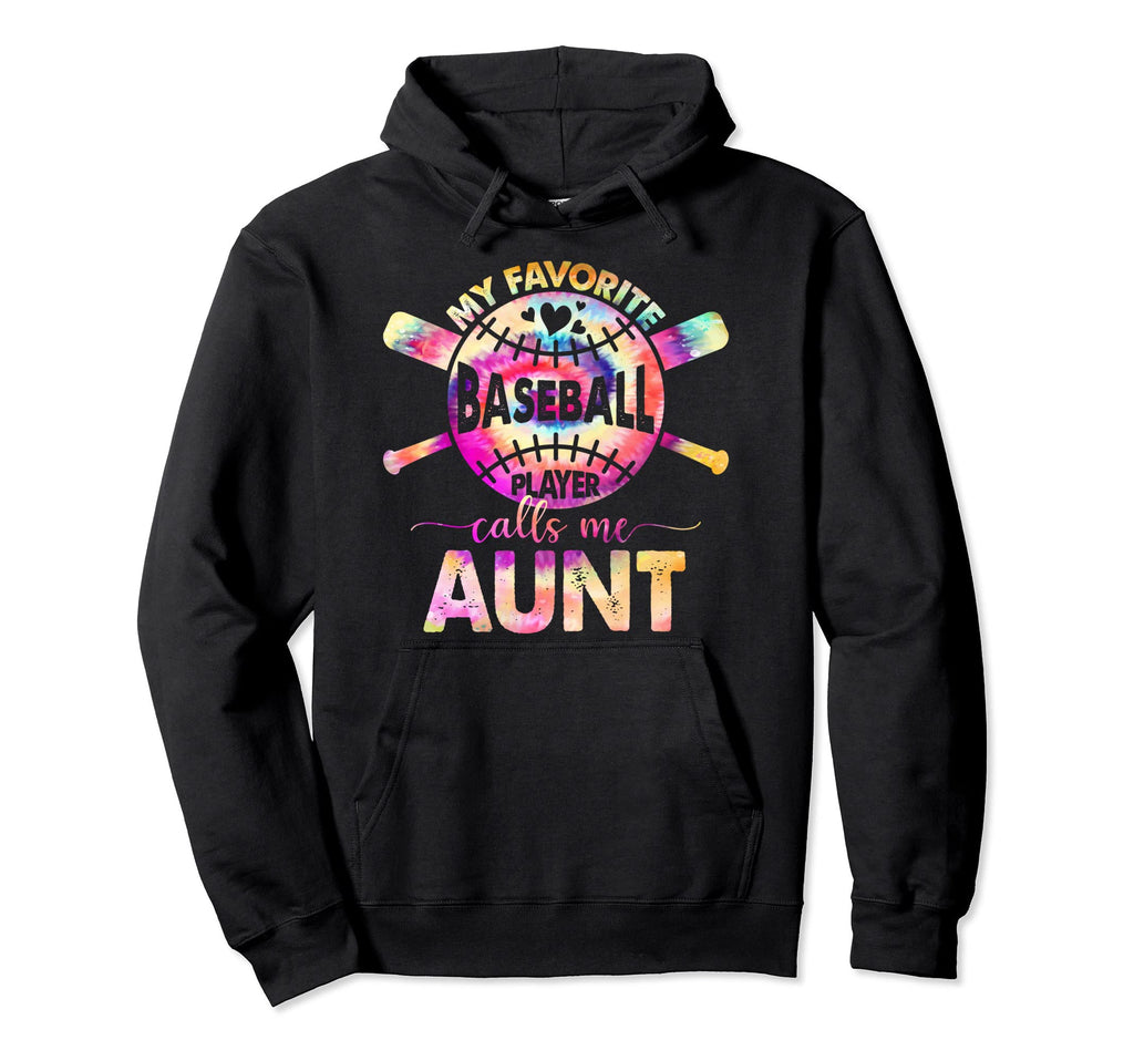 Proud Aunt Baseball Player Tie Dye Hoodie - Aesthetic Graphic for Adults - T-Shirt, Sweatshirt, Hoodie