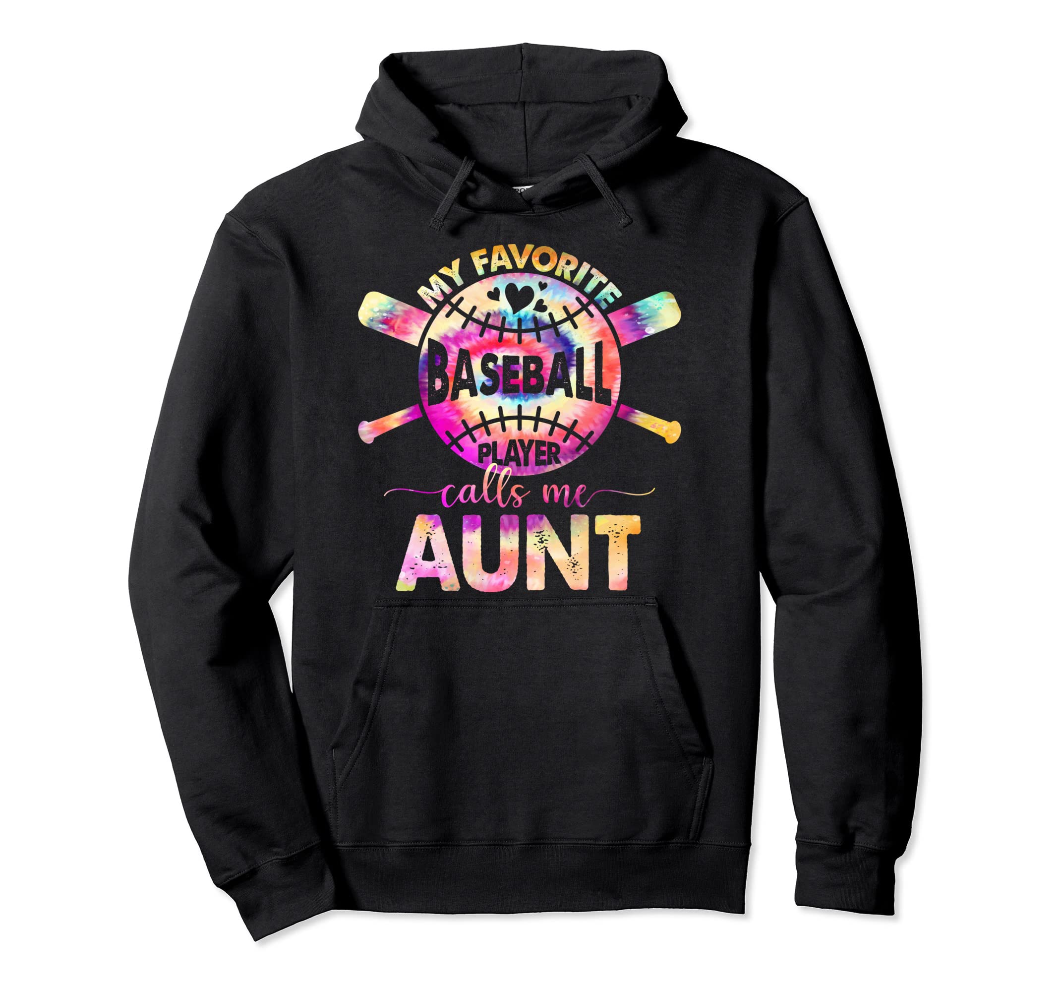 Proud Aunt Baseball Player Tie Dye Hoodie - Aesthetic Graphic for Adults - T-Shirt, Sweatshirt, Hoodie