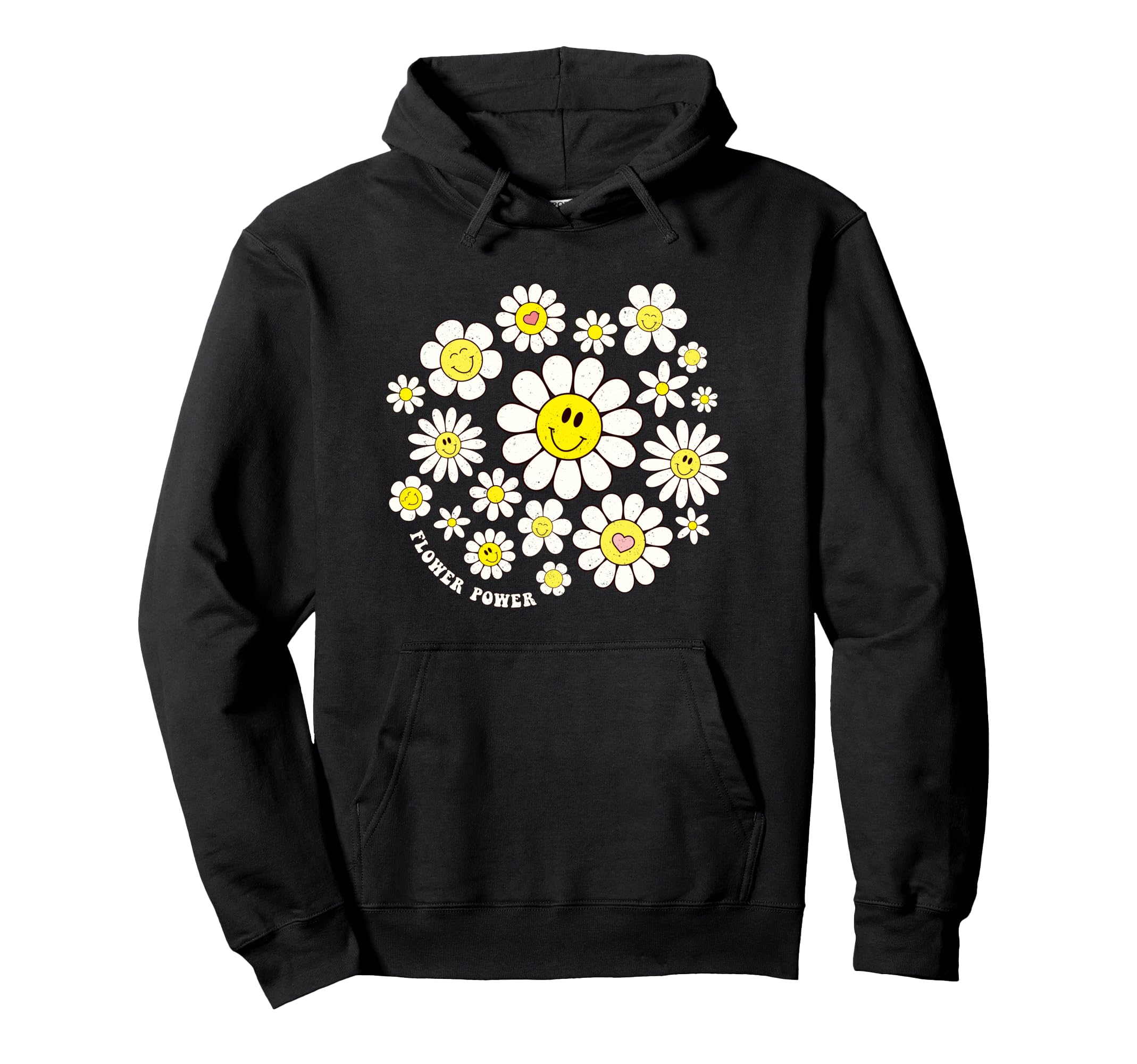 Flower Power Smile Face Flower Happy Face Hoodie - Minimalist Print Unisex - T-Shirt, Sweatshirt, Hoodie