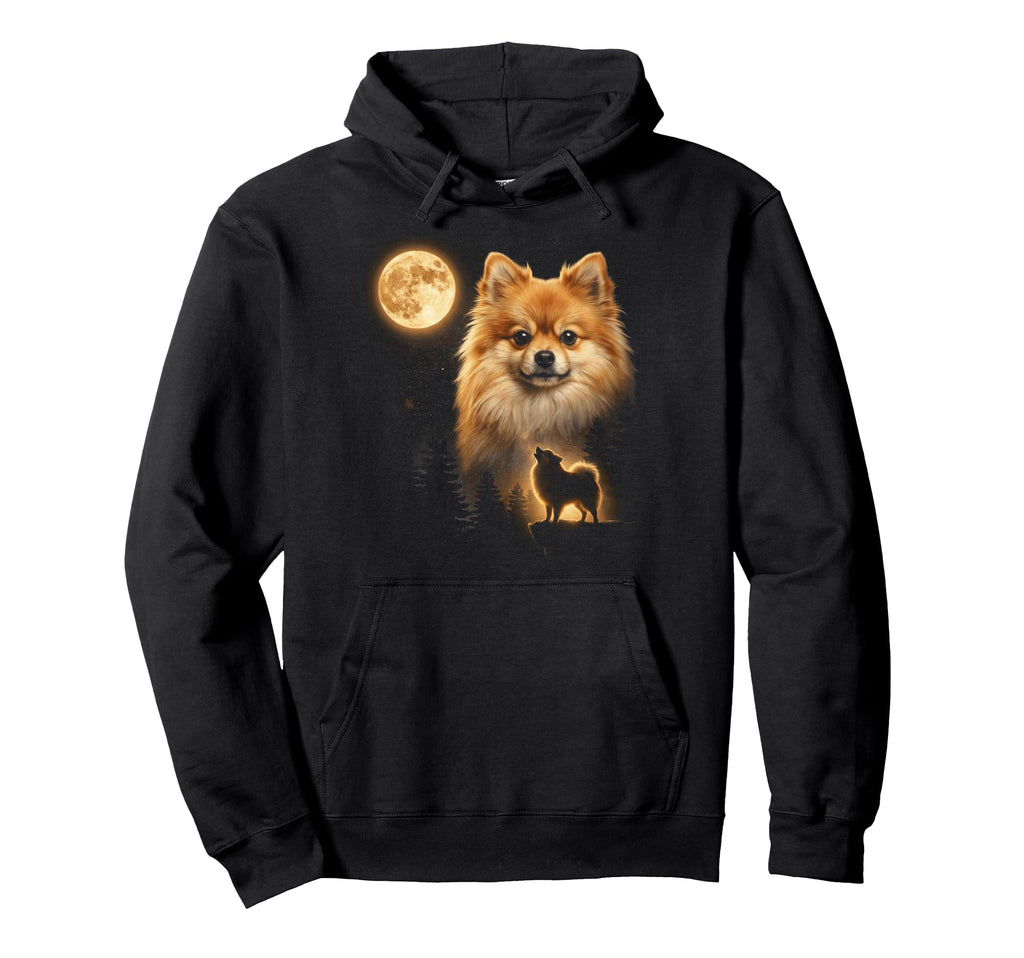 Pomeranian Art Celestial Moon Galaxy Hoodie - Novelty Apparel Unisex - T-Shirt, Sweatshirt, Hoodie