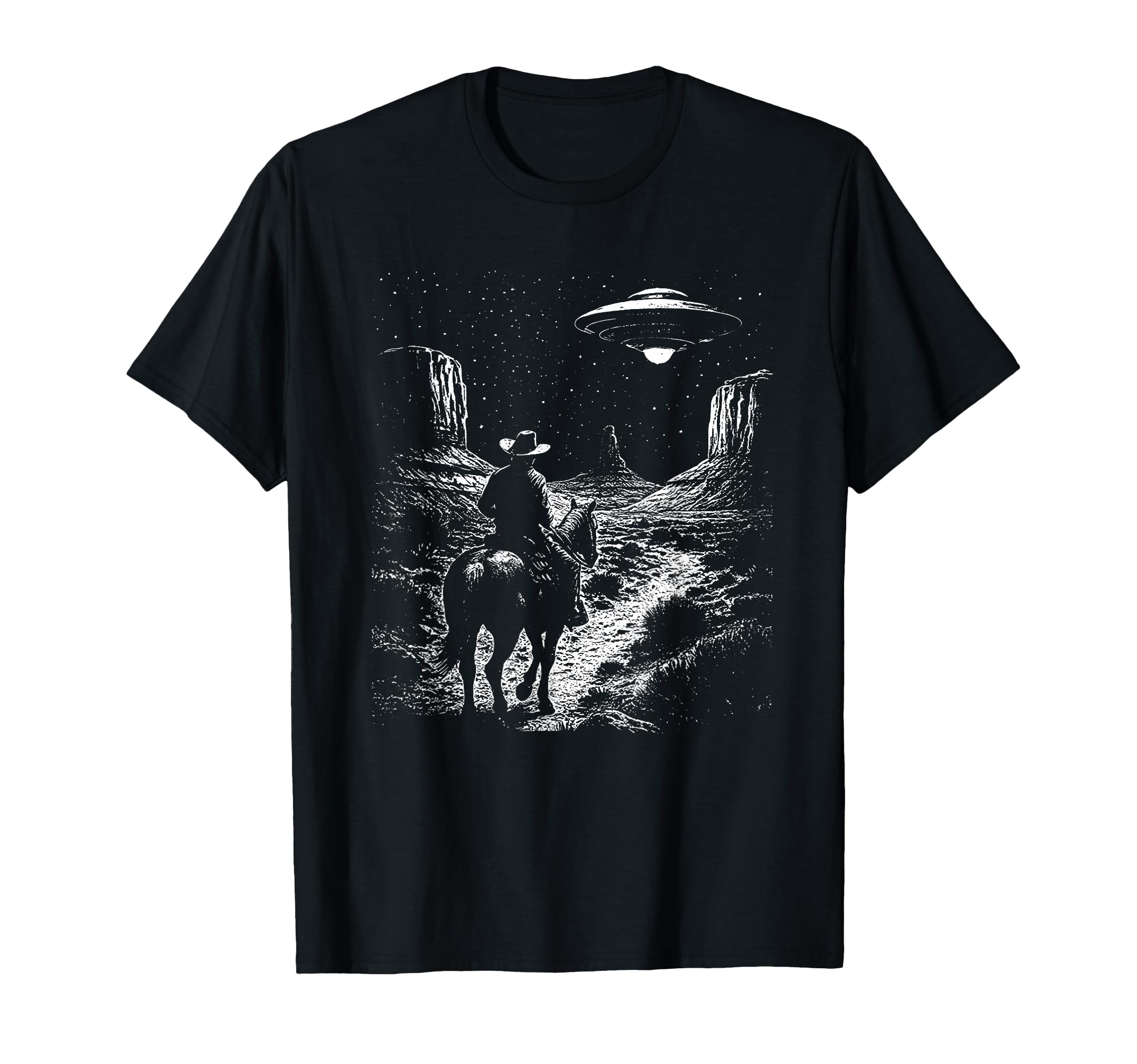 90S Cowboy Western Ufo T-Shirt - Graphic Print Unisex - T-Shirt, Sweatshirt, Hoodie