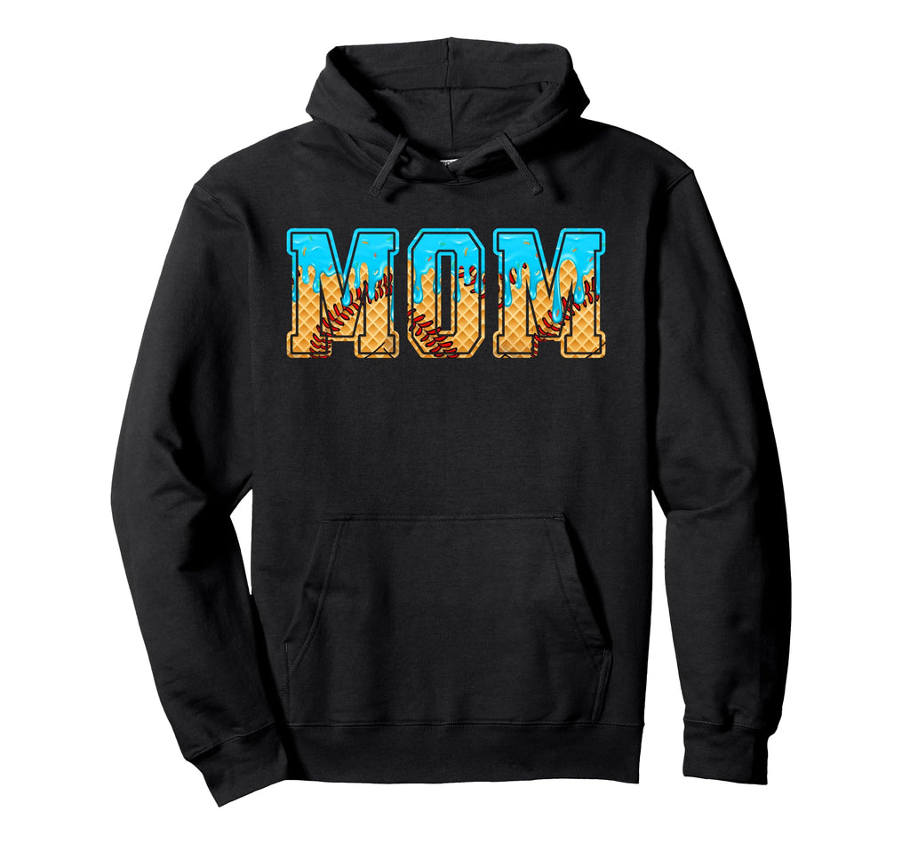 Baseball Mom Funny Mothers Day Ice Hoodie - Aesthetic Graphic for Adults - T-Shirt, Sweatshirt, Hoodie