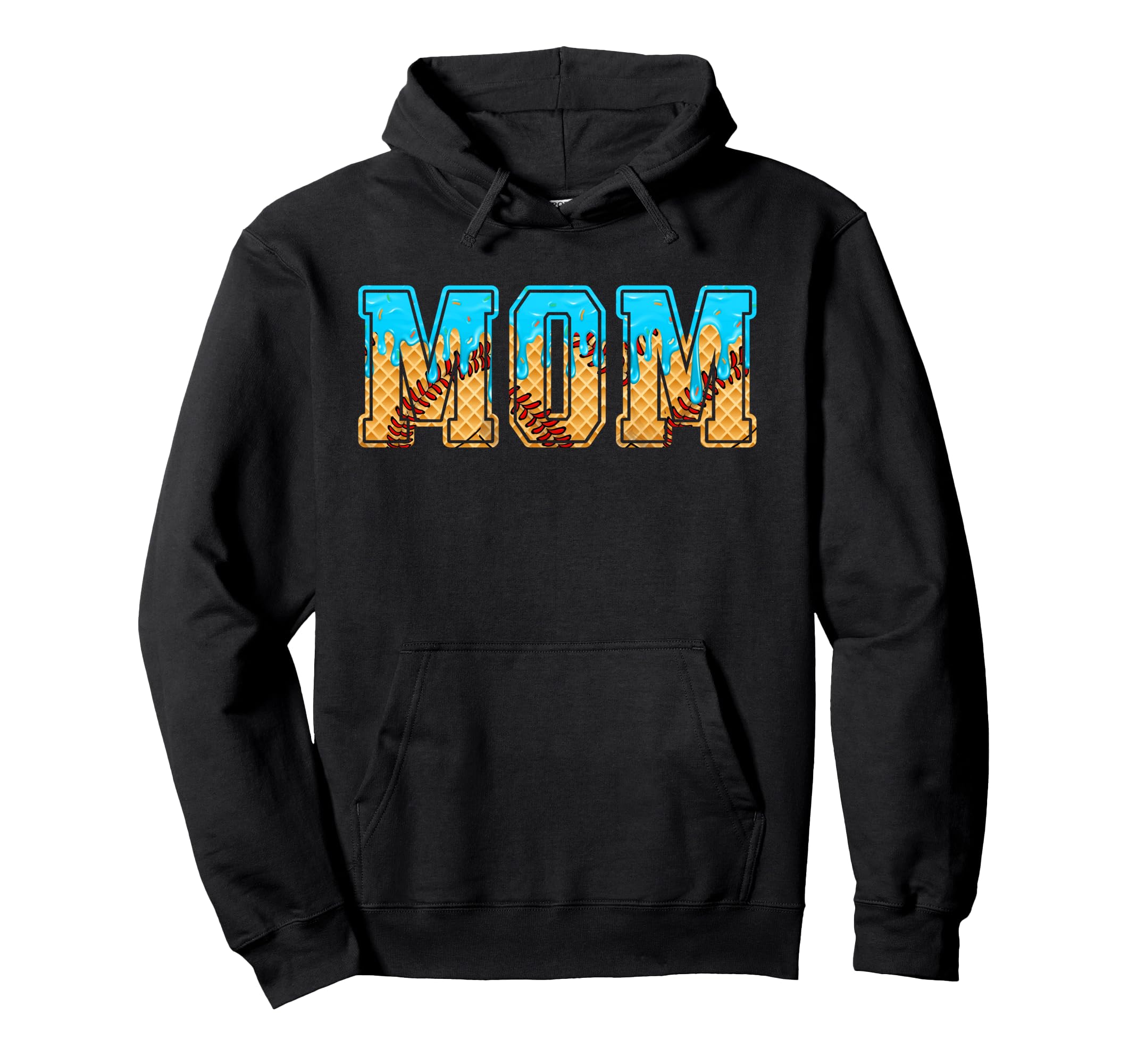Baseball Mom Funny Mothers Day Ice Hoodie - Aesthetic Graphic for Adults - T-Shirt, Sweatshirt, Hoodie