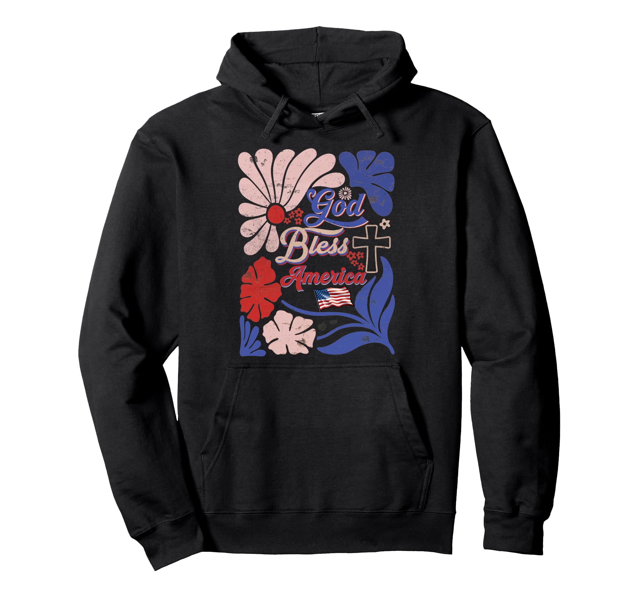 Boho Christian 4Th July God Bless America Hoodie - Novelty Apparel Unisex - T-Shirt, Sweatshirt, Hoodie