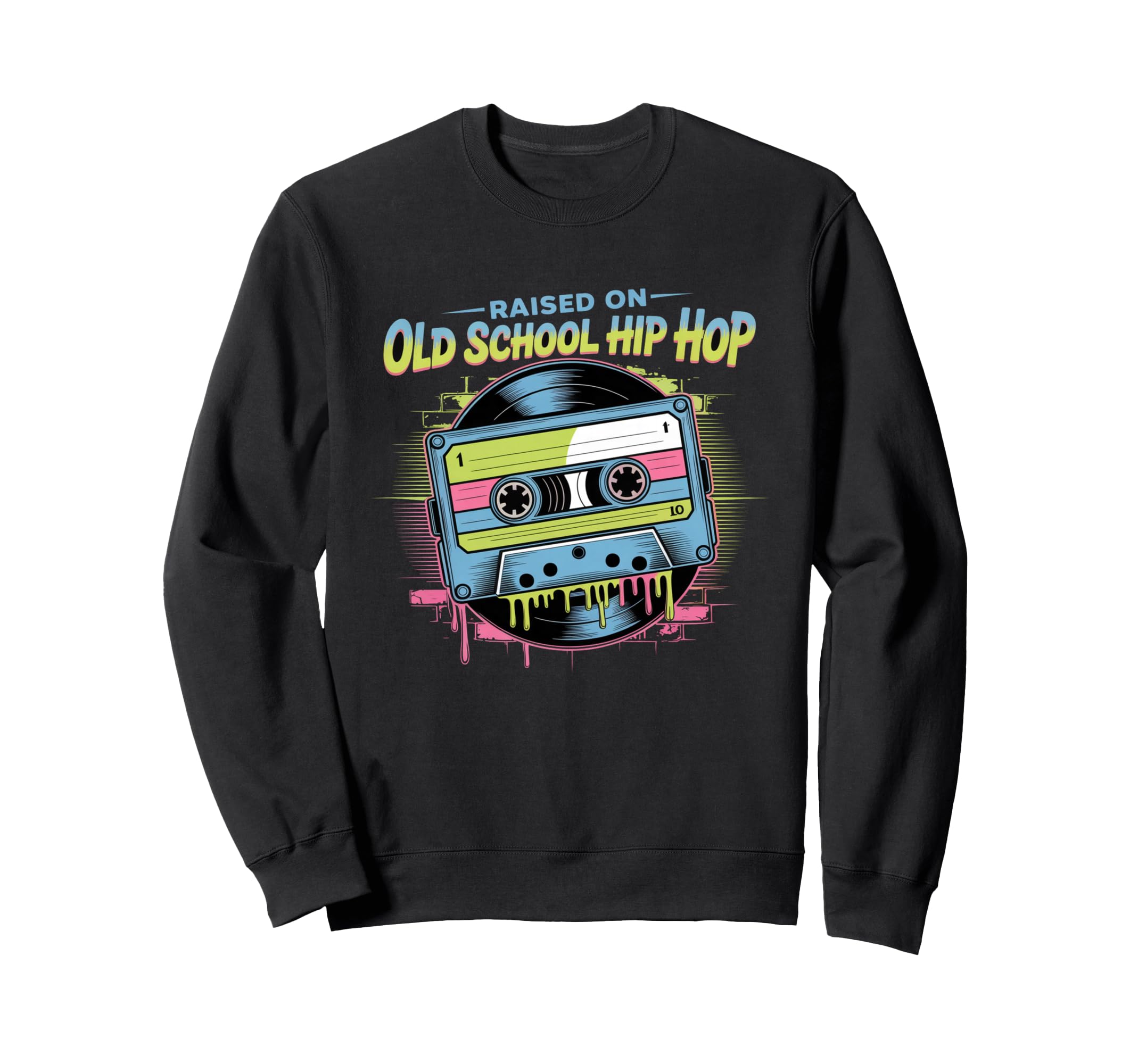 Raised Old School Hip Hop Sweatshirt - Minimalist Print for Adults - T-Shirt, Sweatshirt, Hoodie