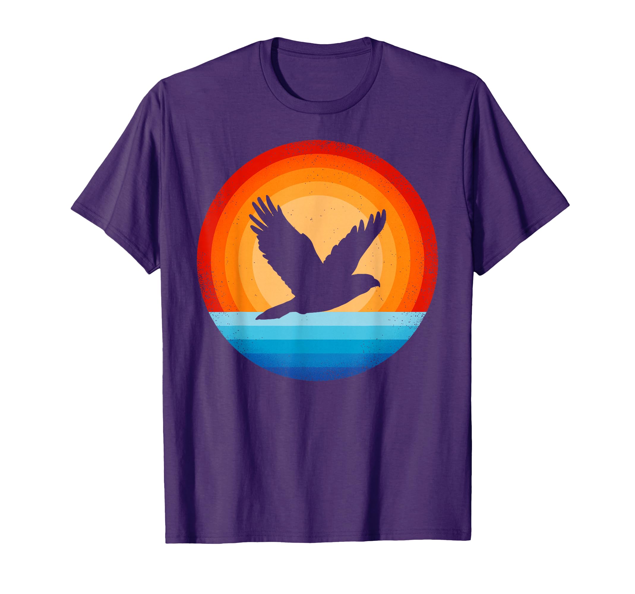 Hawk 60S 70S Sunset Bird Lovers T-Shirt - Trendy Graphic for Adults - T-Shirt, Sweatshirt, Hoodie