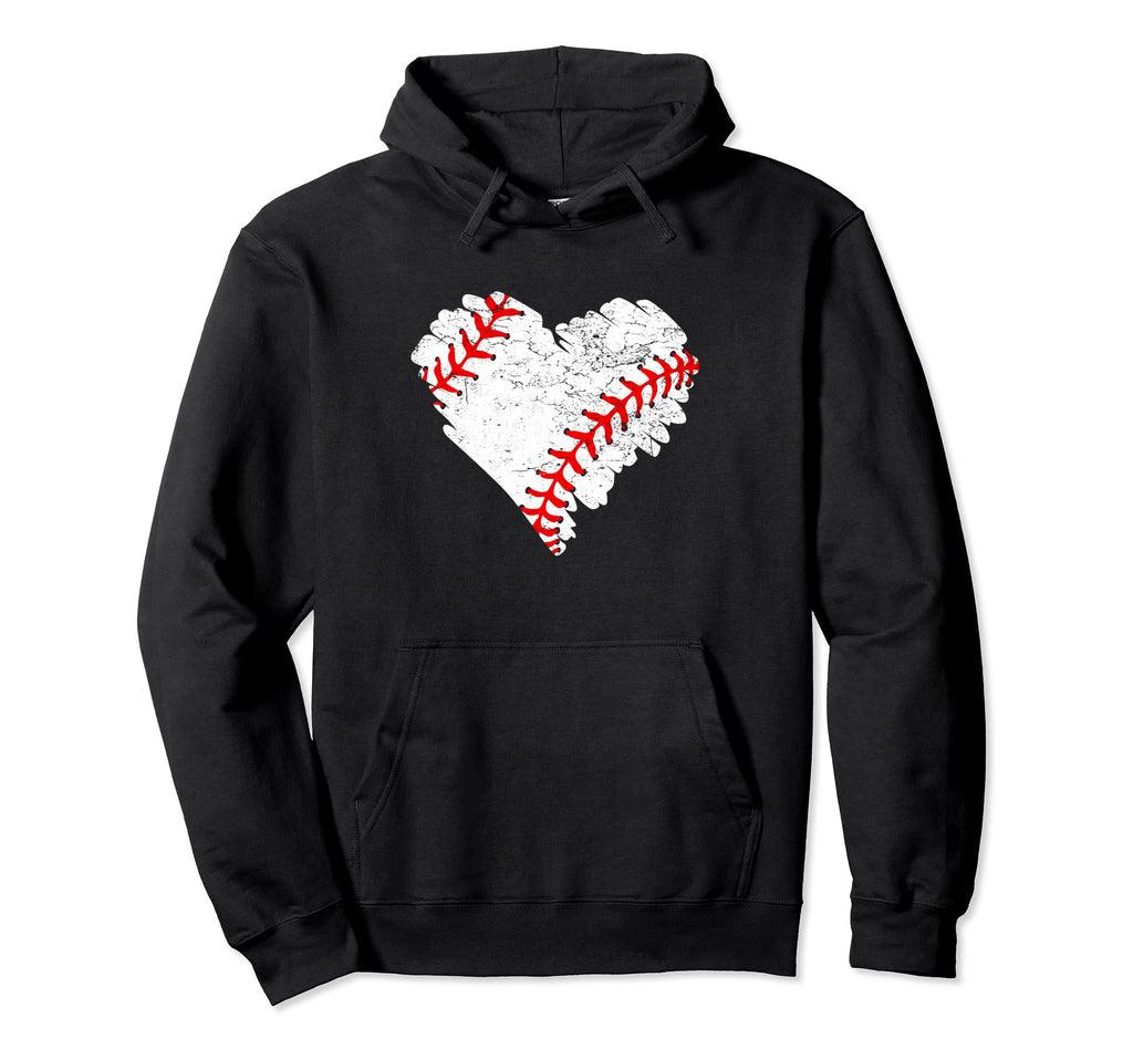 Mothers Day Distressed Heart Baseball Hoodie - Graphic Print for Adults - T-Shirt, Sweatshirt, Hoodie