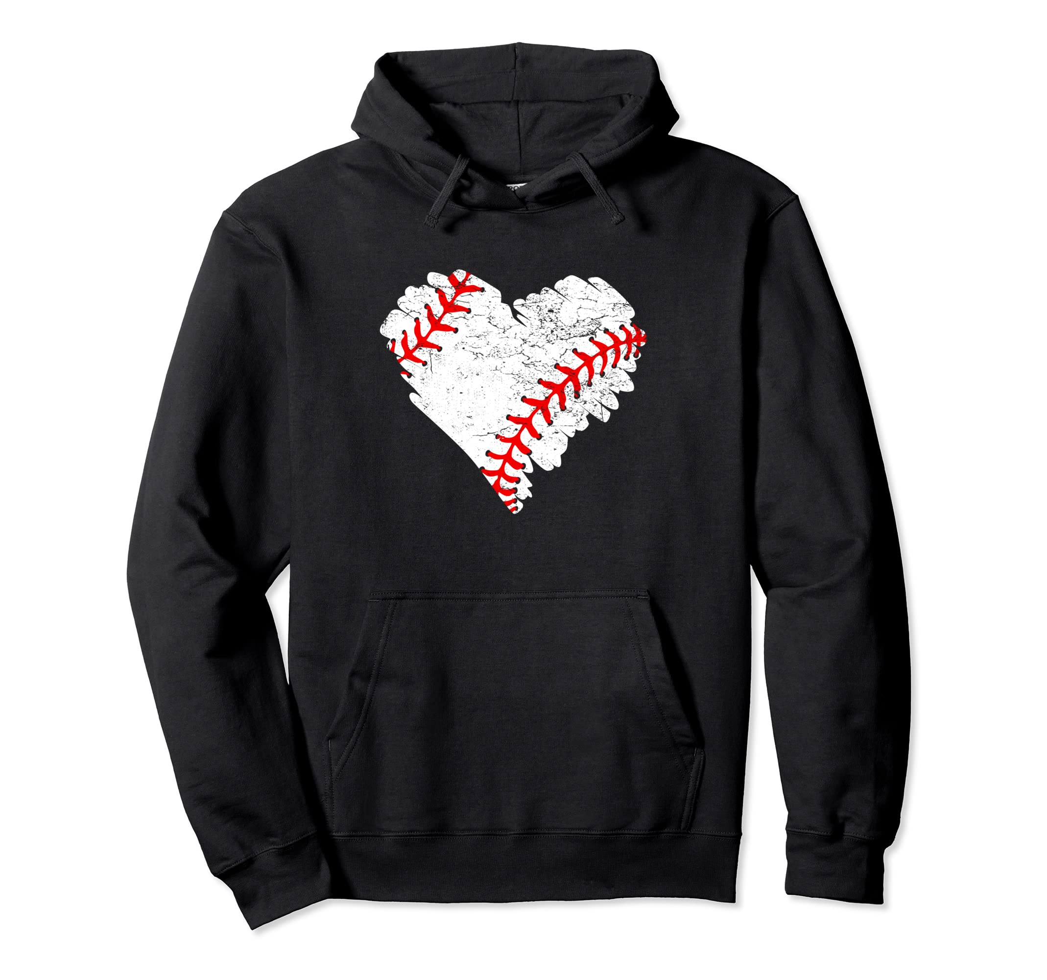 Mothers Day Distressed Heart Baseball Hoodie - Graphic Print for Adults - T-Shirt, Sweatshirt, Hoodie