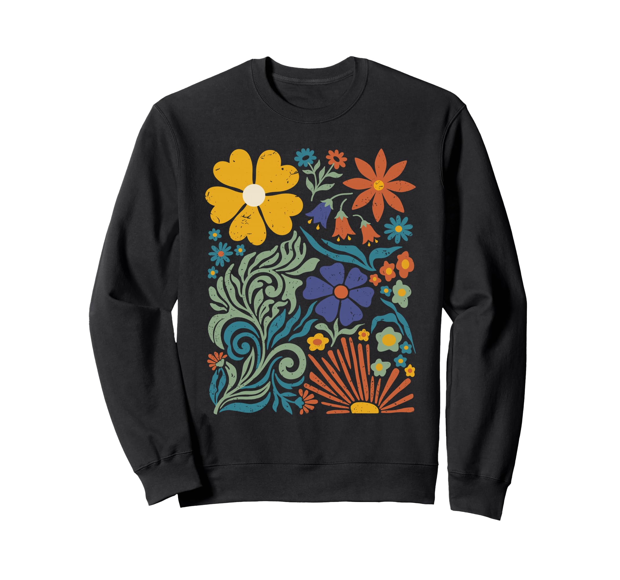Boho Flower Floral Botanical Sweatshirt - Aesthetic Graphic for Adults - T-Shirt, Sweatshirt, Hoodie