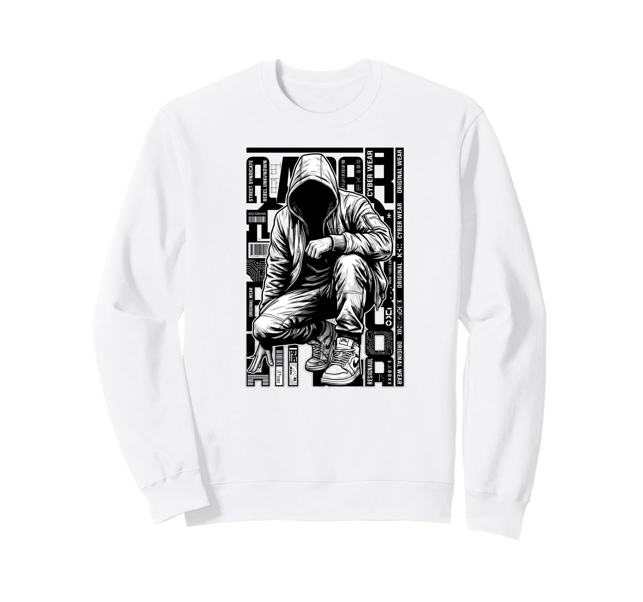 Hip Hop Cyber Street Rebel Shadow Sweatshirt - Unique Graphic Men Women - T-Shirt, Sweatshirt, Hoodie