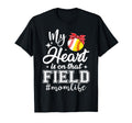 My Heart Is That Field Softball Baseball T-Shirt - Custom Art Print Unisex - T-Shirt, Sweatshirt, Hoodie