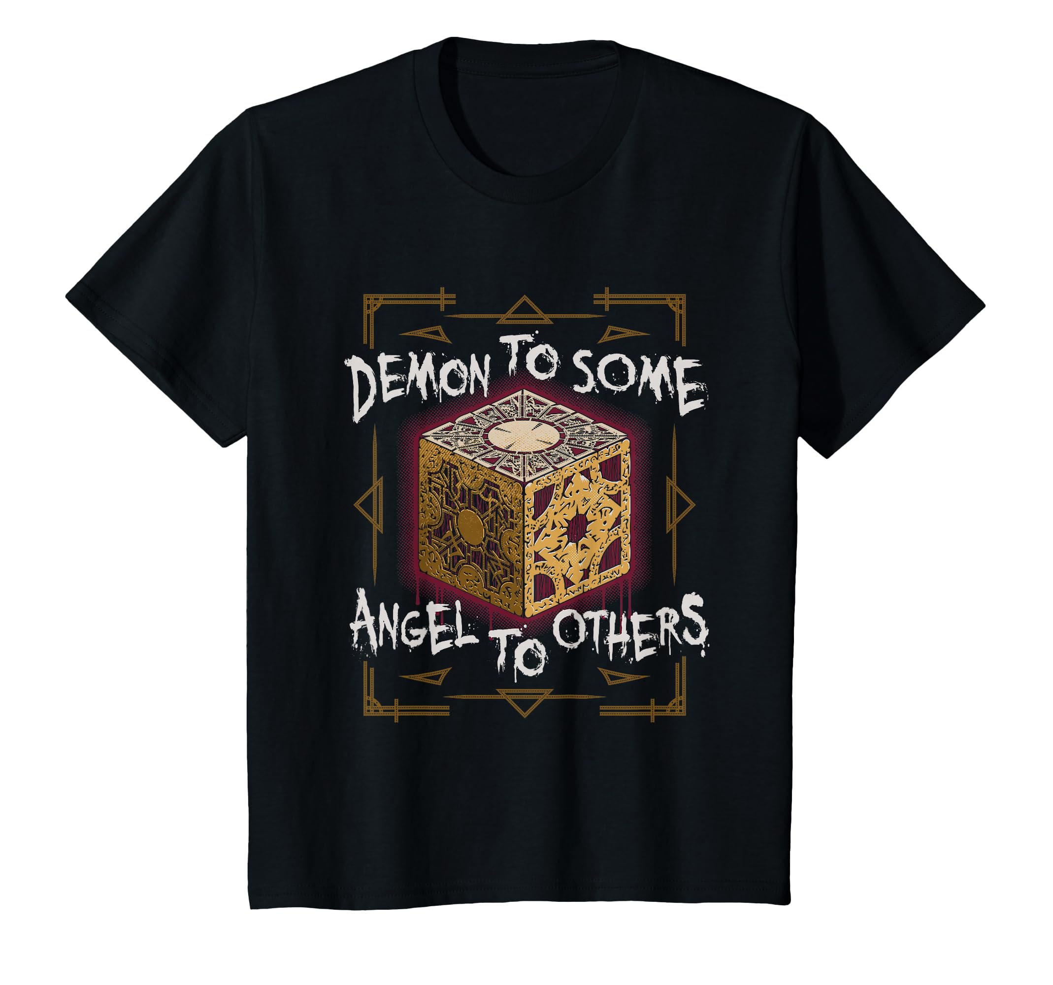 Demons Angels Distressed Goth Horror T-Shirt - Novelty Apparel for Adults - T-Shirt, Sweatshirt, Hoodie