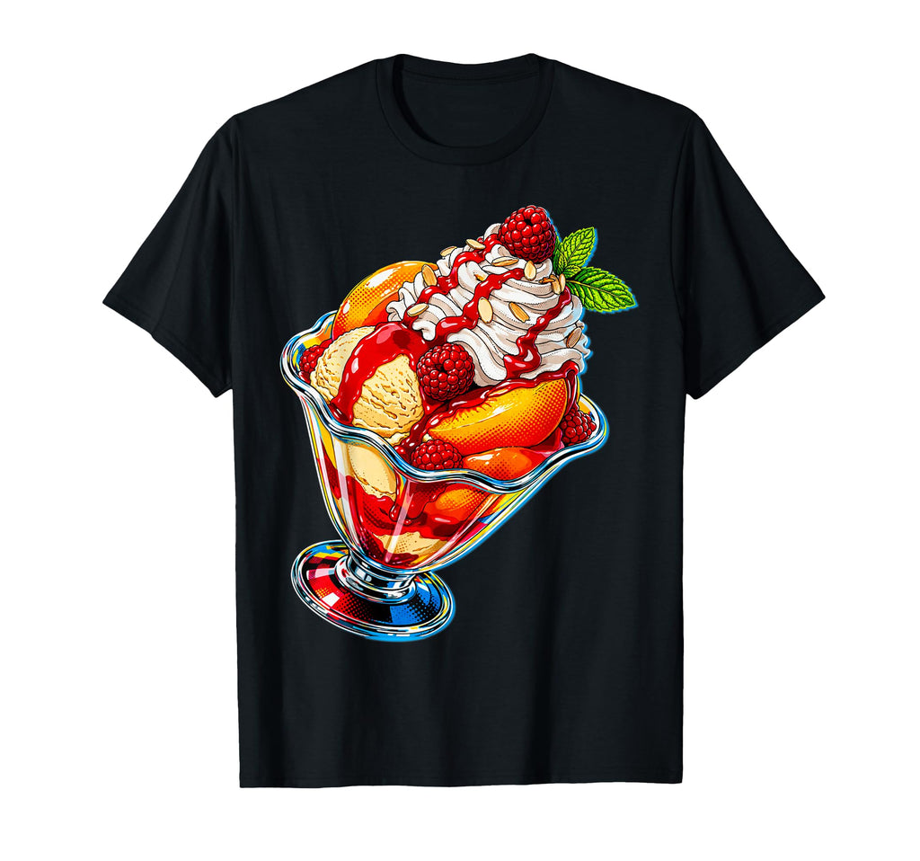 Pop Art S Malt Shop Dessert S Peach T-Shirt - Novelty Apparel for Adults - T-Shirt, Sweatshirt, Hoodie