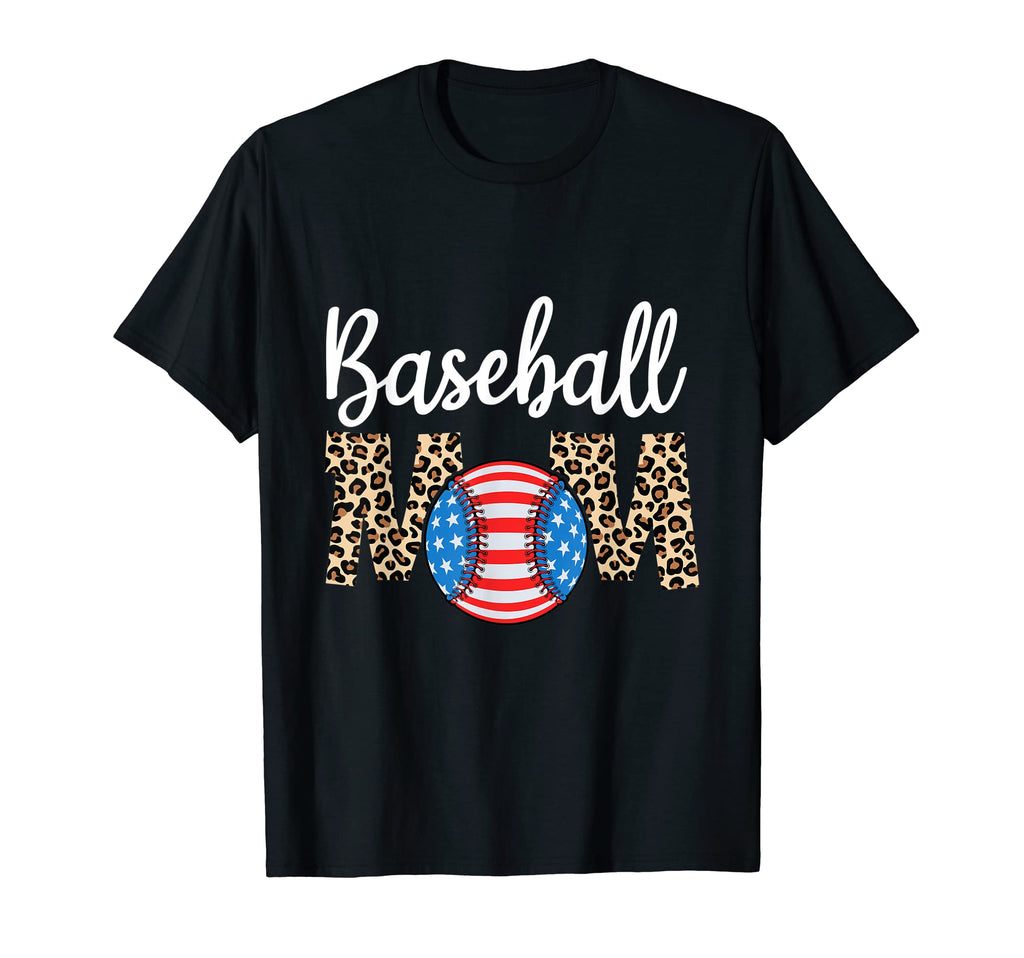 Softball Baseball Mom Leopard T-Shirt - Aesthetic Graphic for Adults - T-Shirt, Sweatshirt, Hoodie