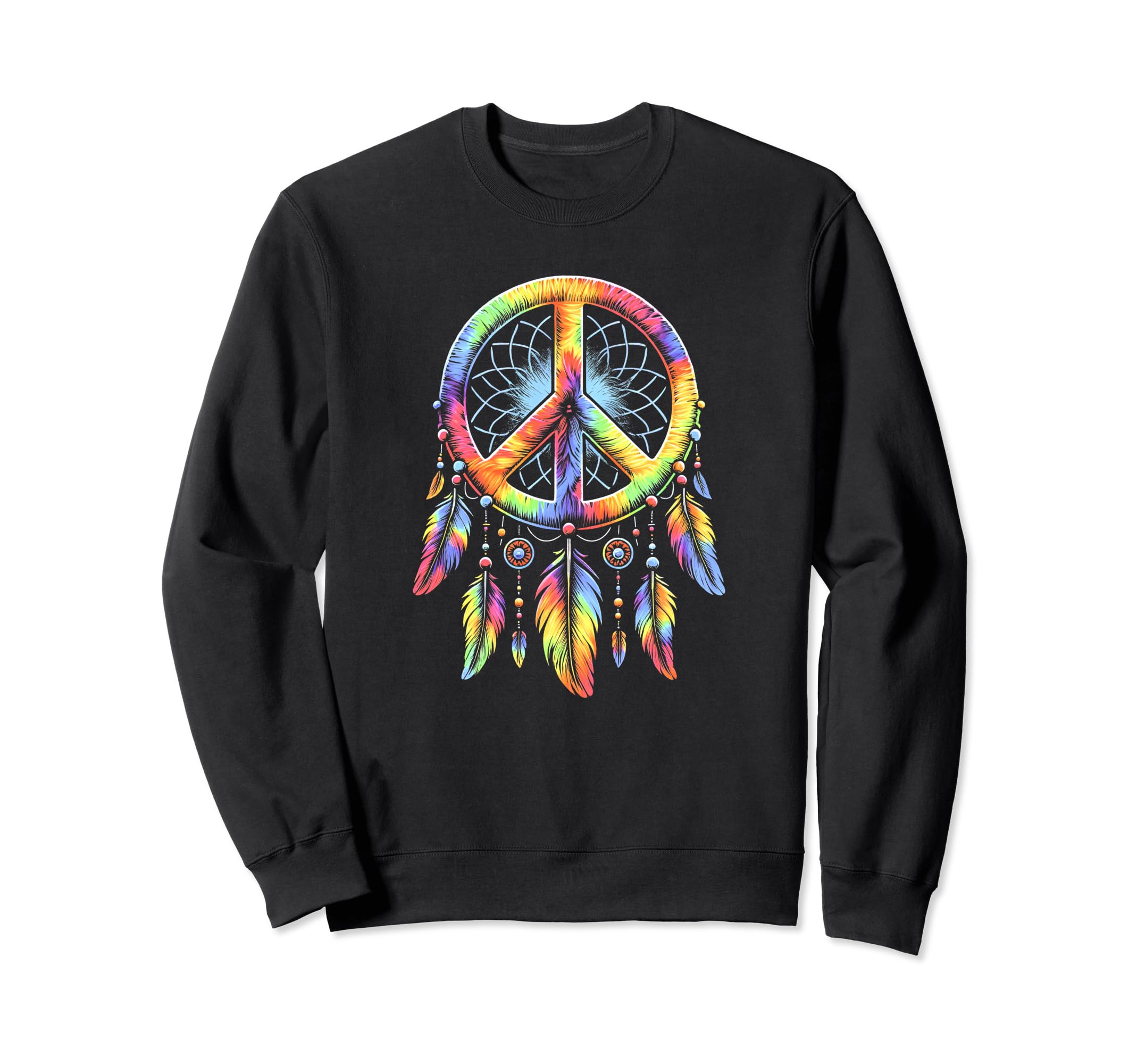 60S 70S Hippie Tie Dye Peace Sign Sweatshirt - Streetwear Style Unisex - T-Shirt, Sweatshirt, Hoodie