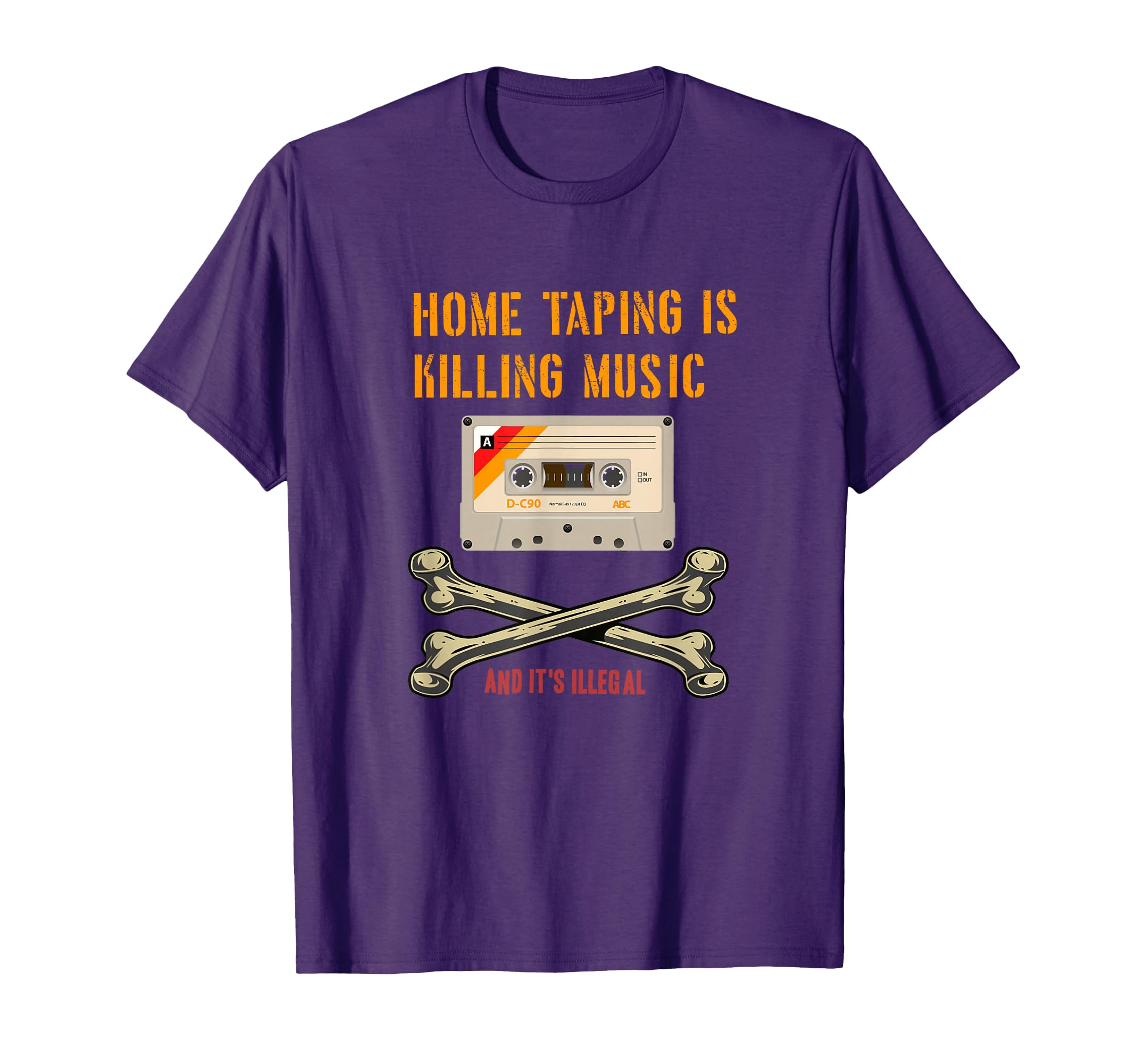 Home Taping Is Killing Music Warning T-Shirt - Graphic Print Men Women - T-Shirt, Sweatshirt, Hoodie