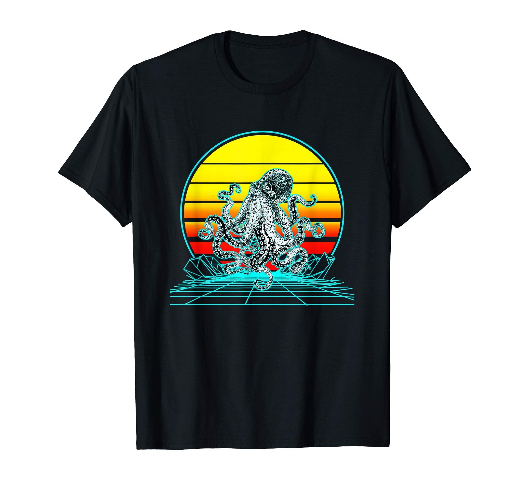 Sunset Octopus T-Shirt - Casual Everyday Wear for Adults - T-Shirt, Sweatshirt, Hoodie