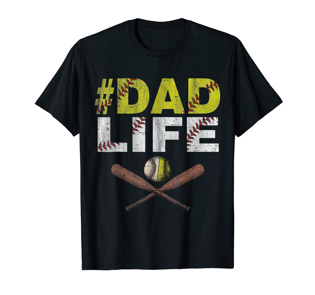 Funny Dad Life Softball Baseball T-Shirt - Minimalist Print for Adults - T-Shirt, Sweatshirt, Hoodie