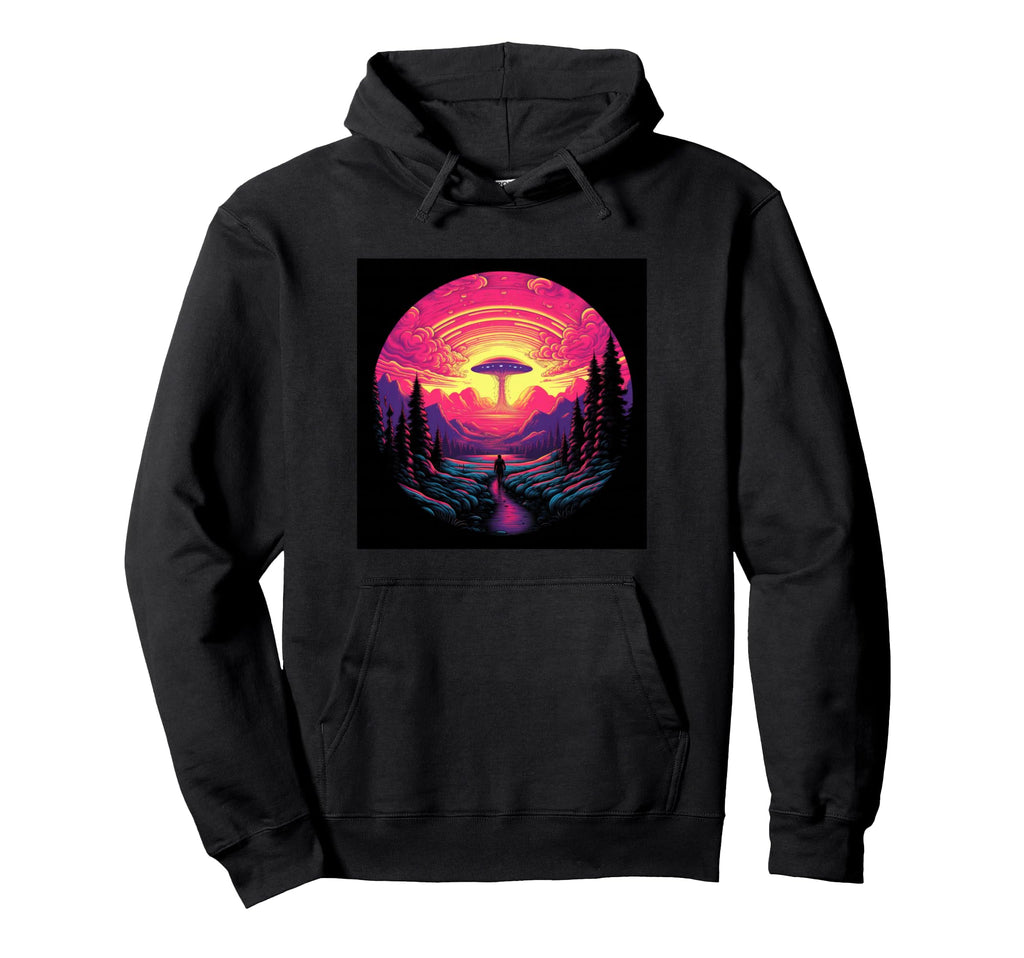 Alien Abduction Alien Vaporwave Ufo Hoodie - Custom Art Print Men Women - T-Shirt, Sweatshirt, Hoodie