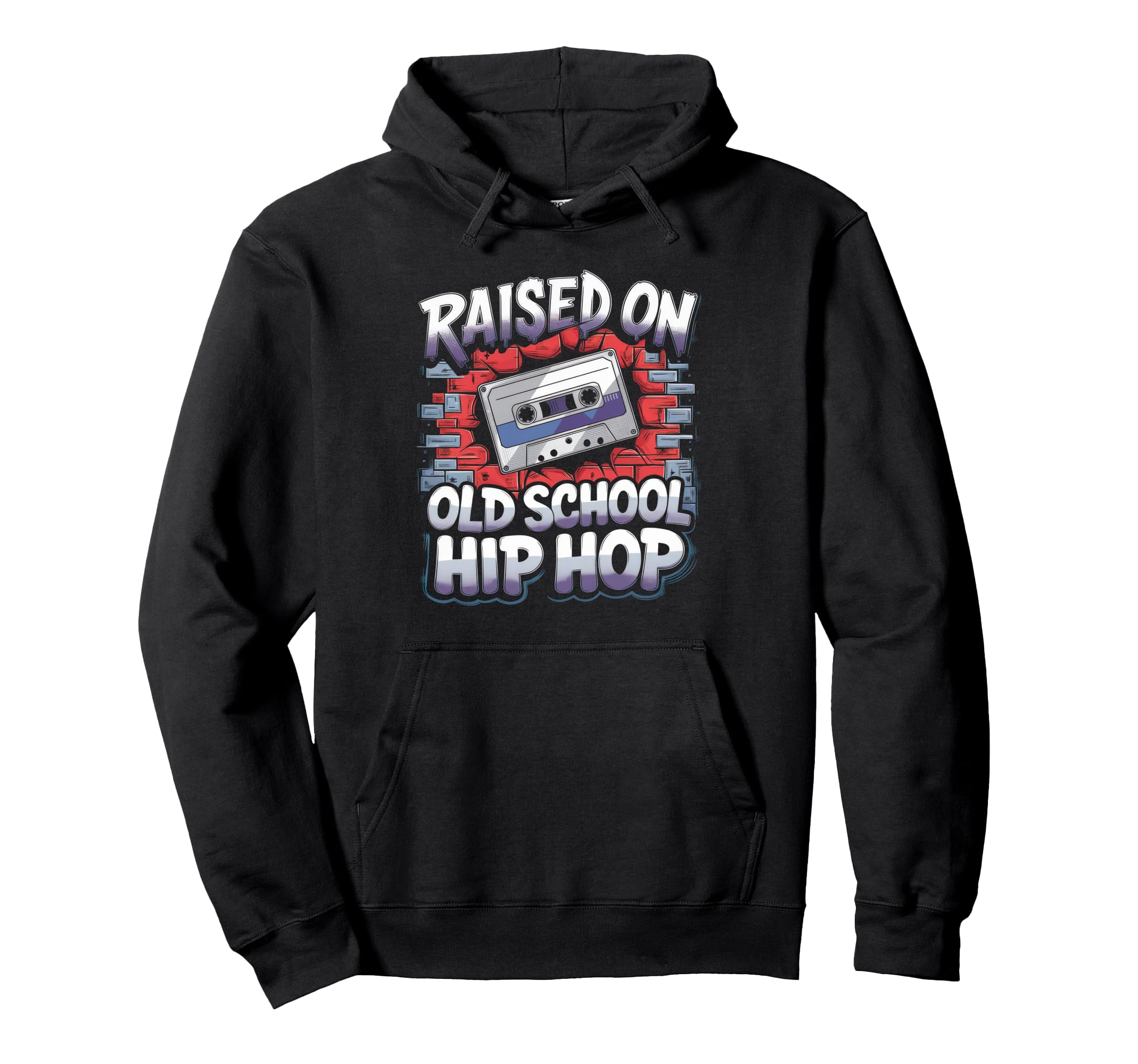 Raised Old School Hip Hop Cassette Hoodie - Trendy Graphic for Adults - T-Shirt, Sweatshirt, Hoodie