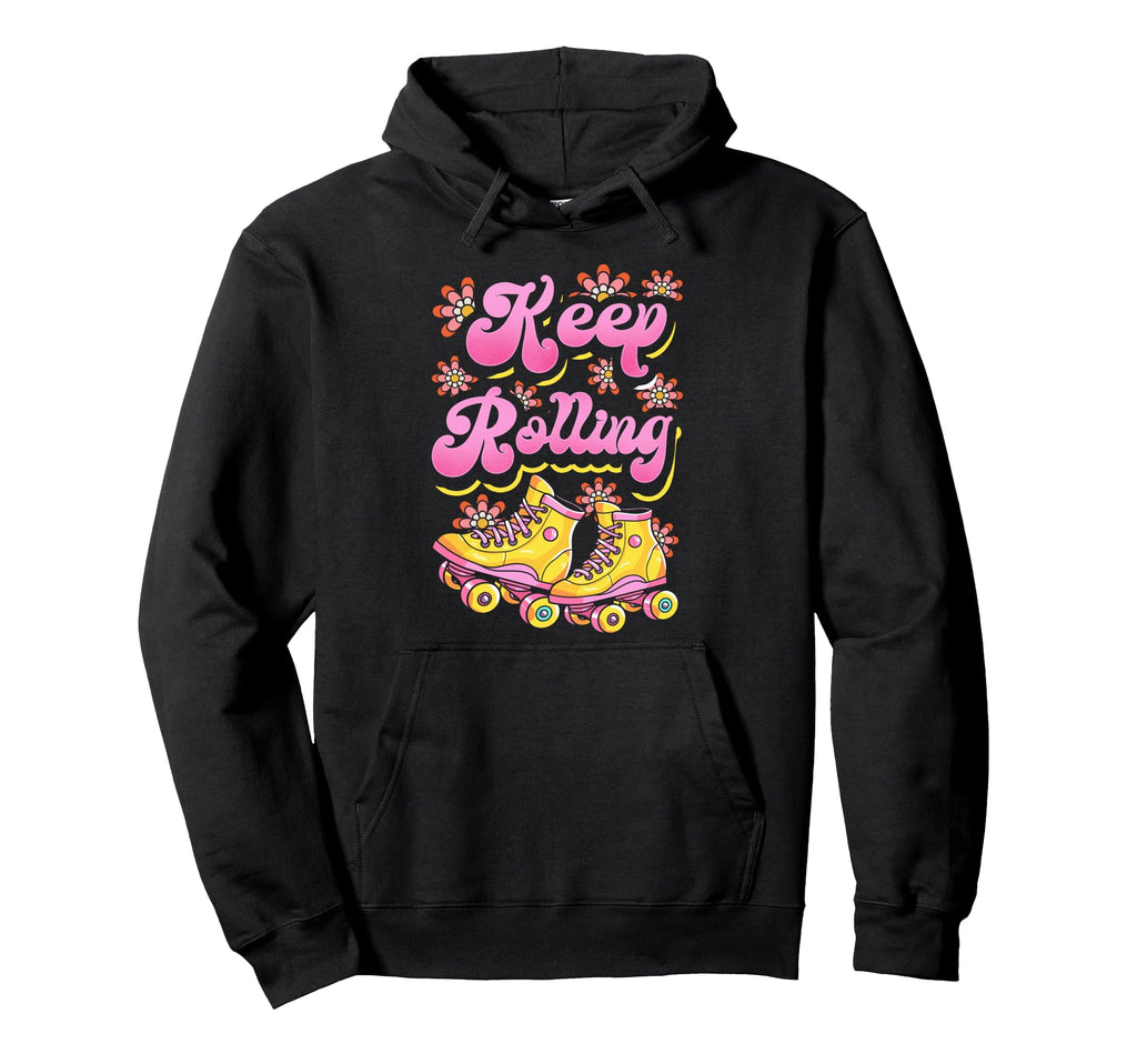 Roller Skating Skate 1970S Keep Rolling Hoodie - Custom Art Print Men Women - T-Shirt, Sweatshirt, Hoodie