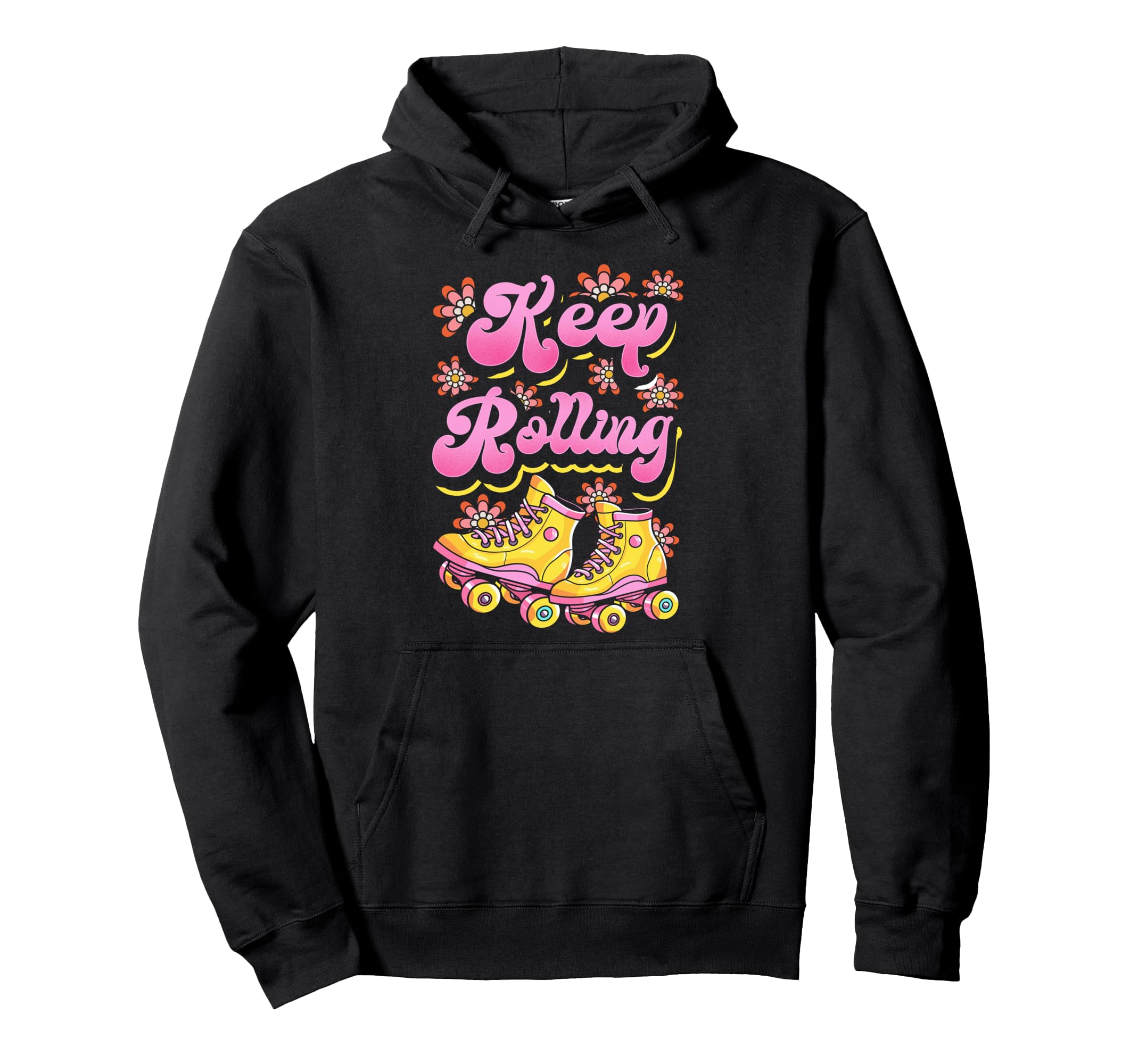 Roller Skating Skate 1970S Keep Rolling Hoodie - Custom Art Print Men Women - T-Shirt, Sweatshirt, Hoodie
