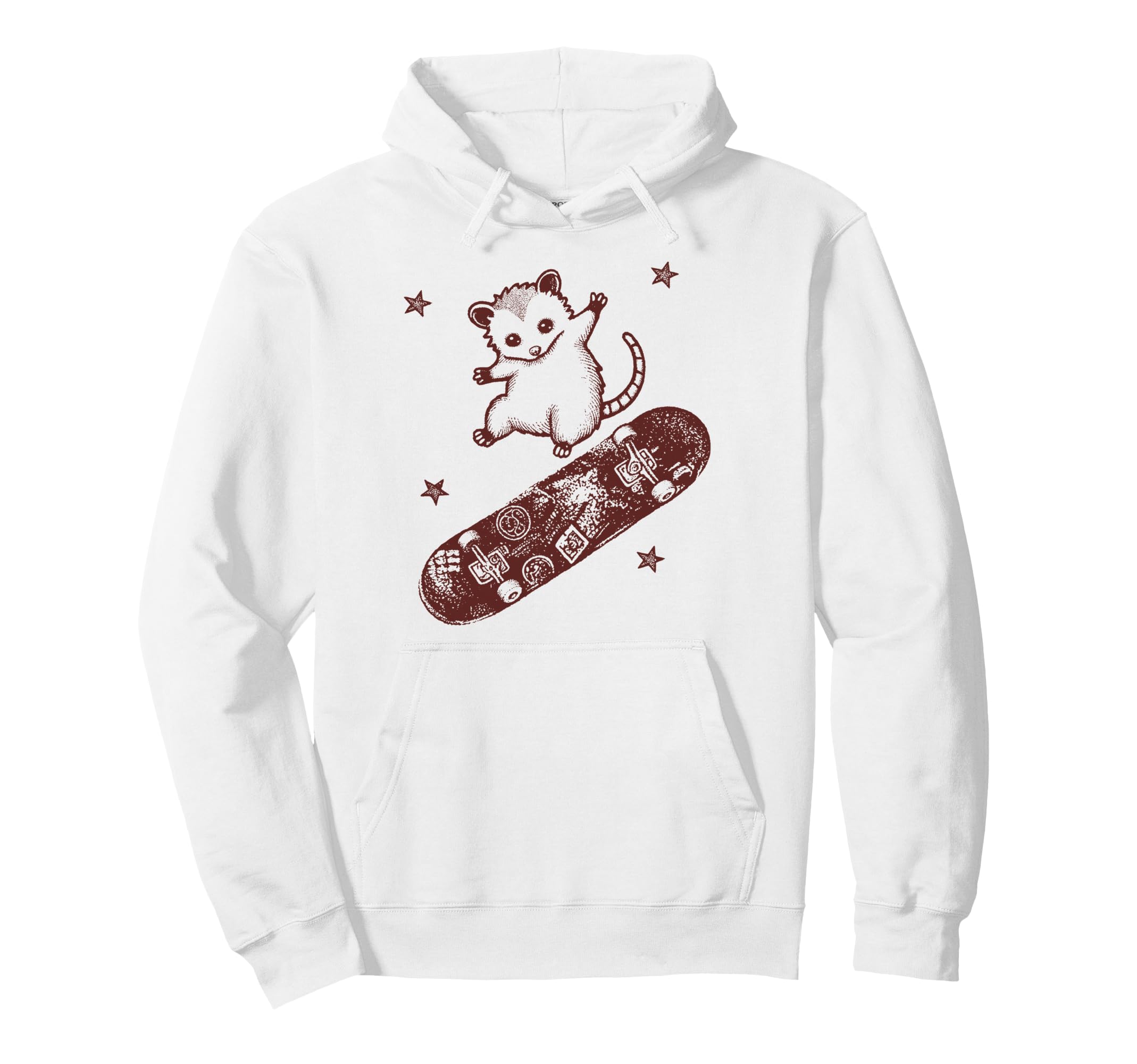Skateboarding Possum Skater Animal Y2K Hoodie - Unique Graphic Men Women - T-Shirt, Sweatshirt, Hoodie