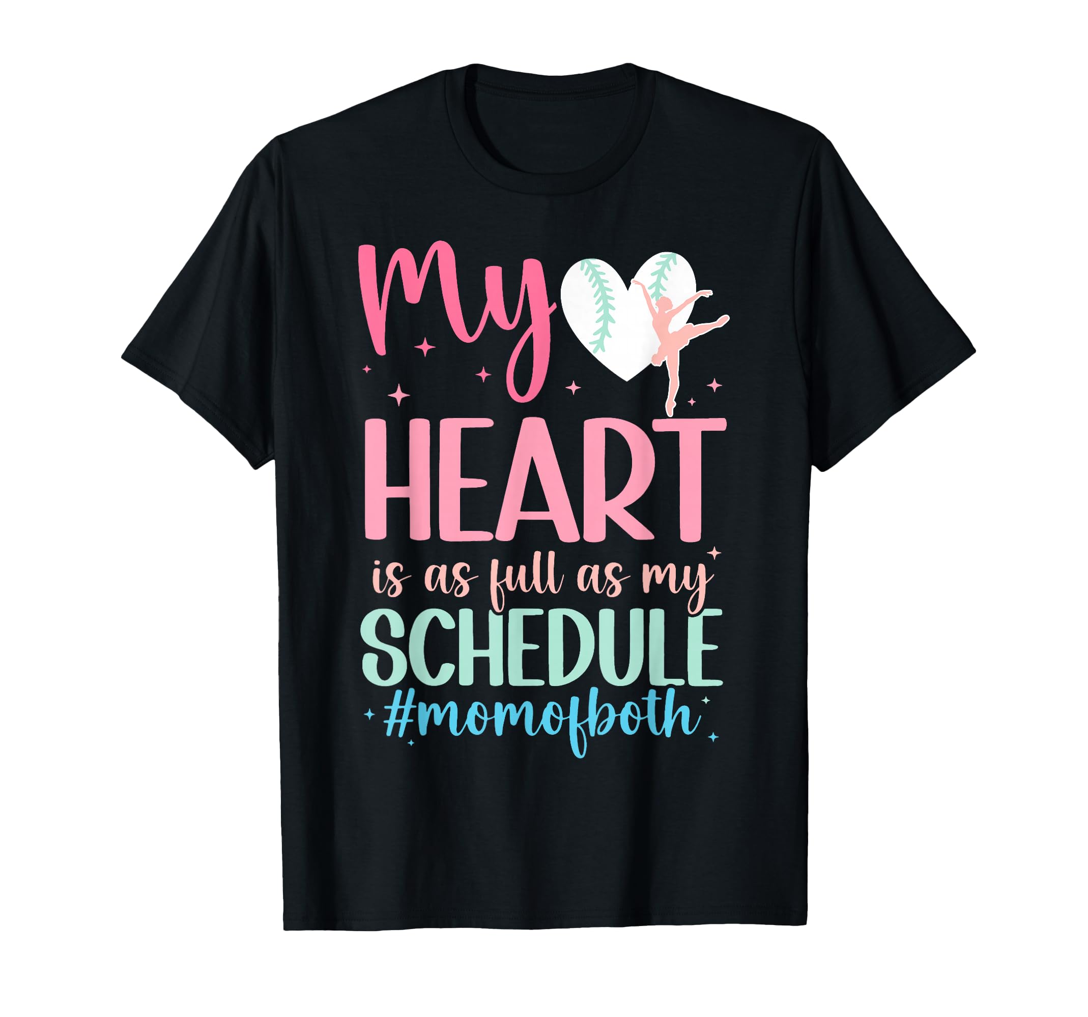 Mom Both Proud Dance And Baseball Mom T-Shirt - Custom Art Print Men Women - T-Shirt, Sweatshirt, Hoodie