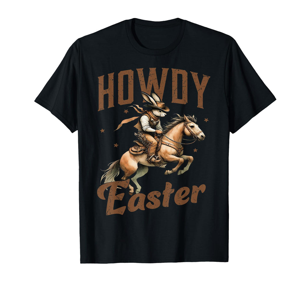 Howdy Easter Rabbit Riding Horse Bunny T-Shirt - Trendy Graphic for Adults - T-Shirt, Sweatshirt, Hoodie