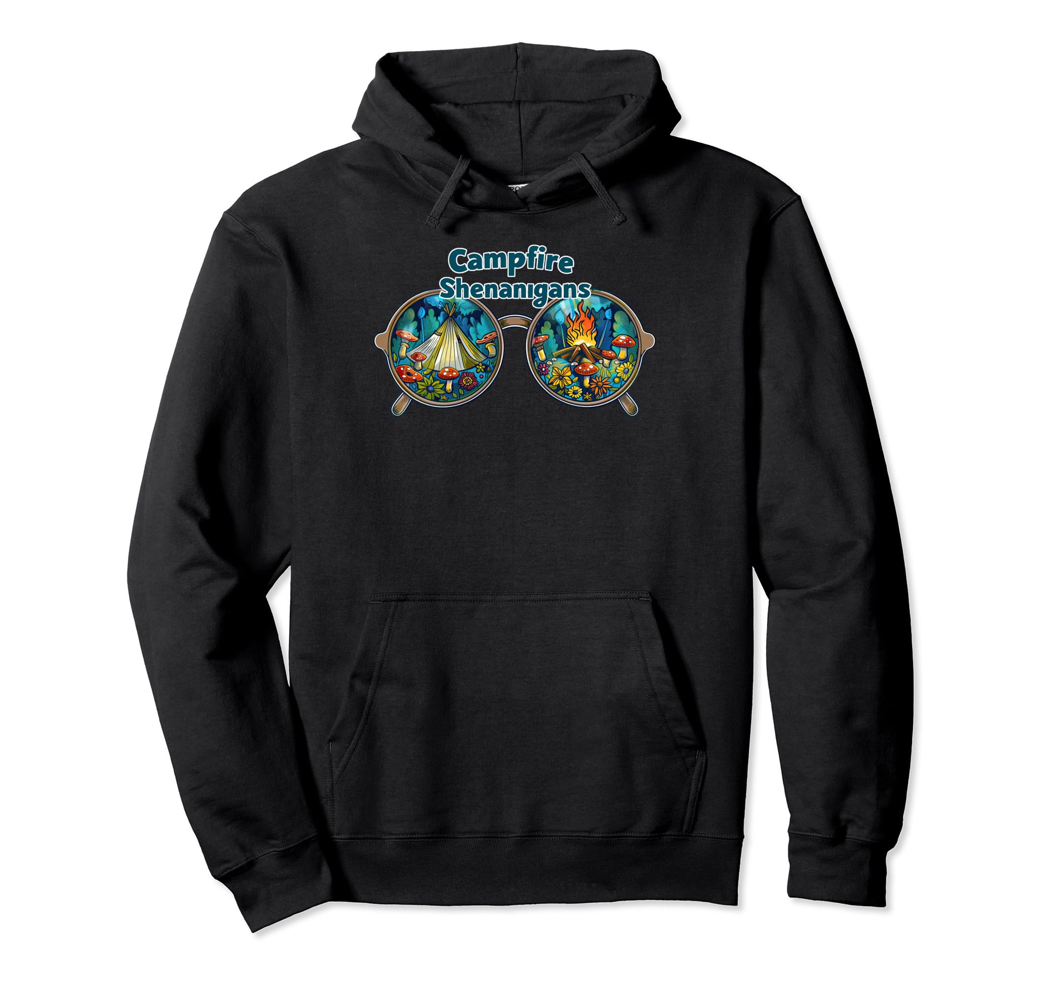 Campfire Shenanigans Boho Hippie Sunglasses Hoodie - Graphic Print Unisex - T-Shirt, Sweatshirt, Hoodie