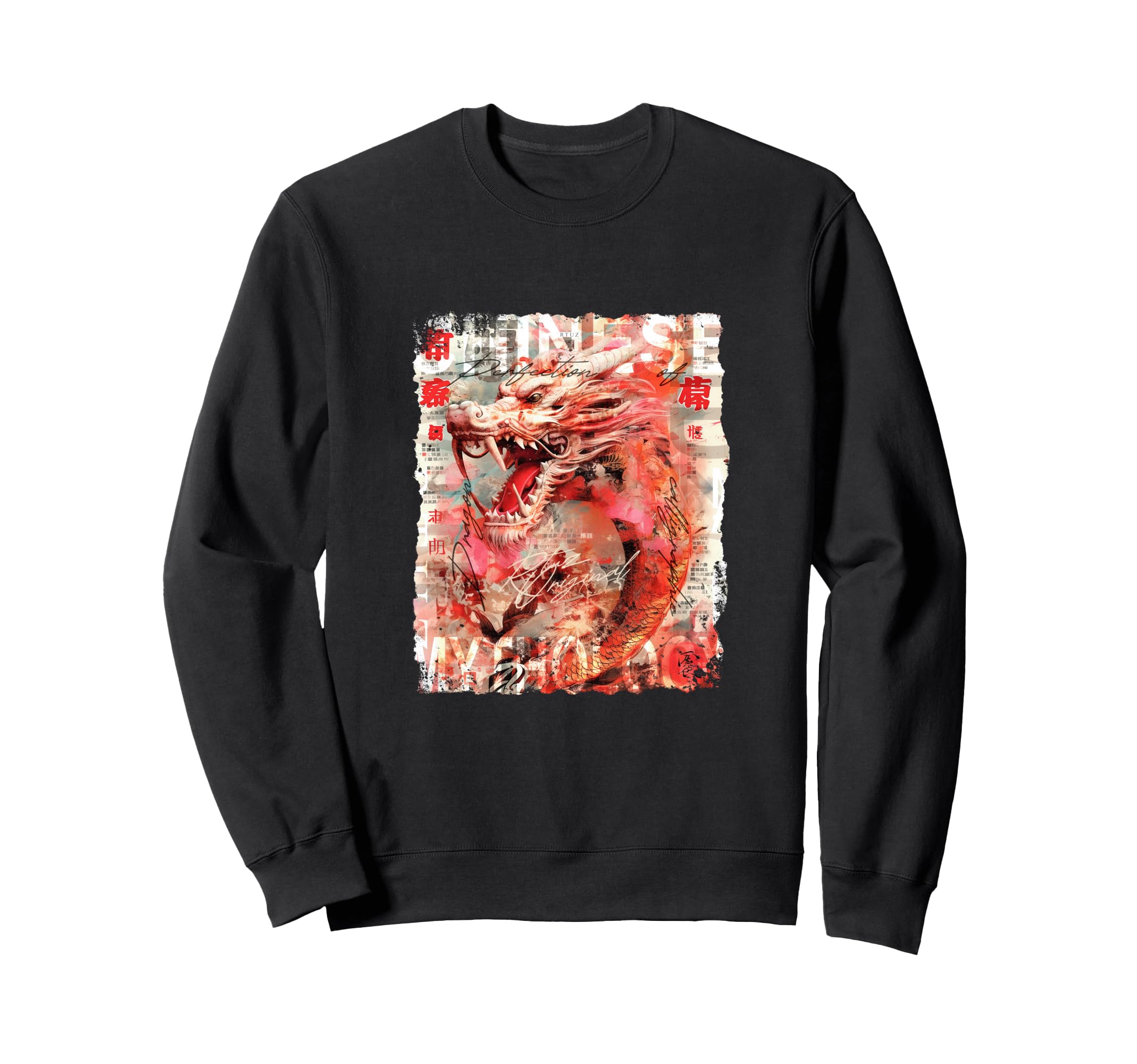 Aesthetic Dragon Streetwear Sweatshirt - Casual Everyday Wear for Adults - T-Shirt, Sweatshirt, Hoodie
