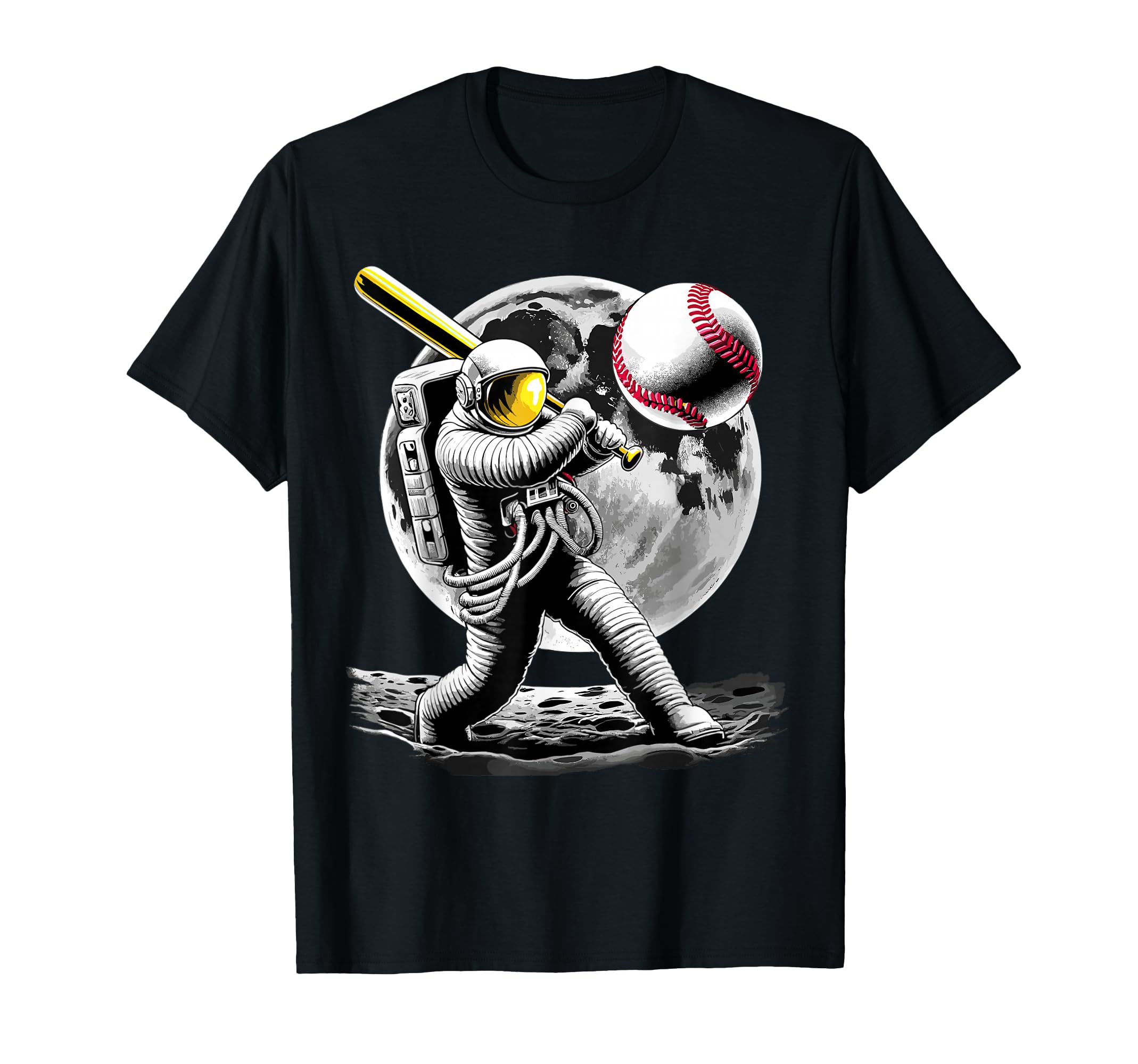 Baseball Astronaut Funny Space T-Shirt - Fun Novelty Design for Adults - T-Shirt, Sweatshirt, Hoodie