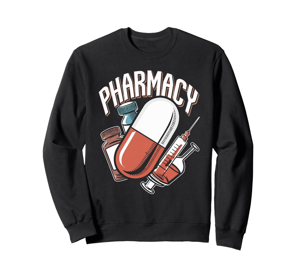 Pharmacy Boho Patchwork Letters Sweatshirt - Aesthetic Graphic for Adults - T-Shirt, Sweatshirt, Hoodie