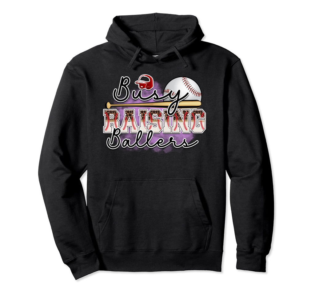 Busy Raising Ballers Is Baseball Mom Is Hoodie - Unique Graphic Unisex - T-Shirt, Sweatshirt, Hoodie