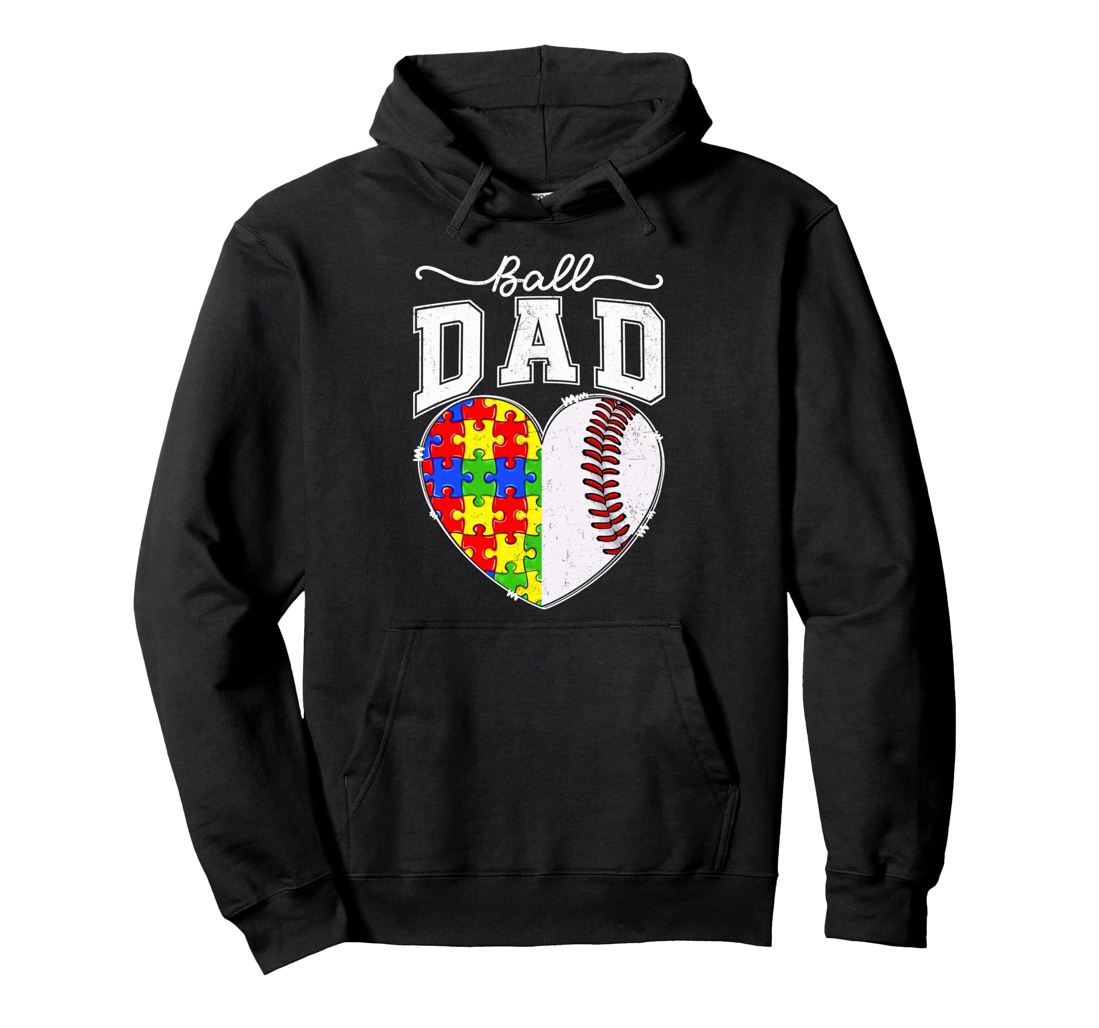Ball Dad Papa Autism Awareness Day Hoodie - Trendy Graphic Men Women - T-Shirt, Sweatshirt, Hoodie