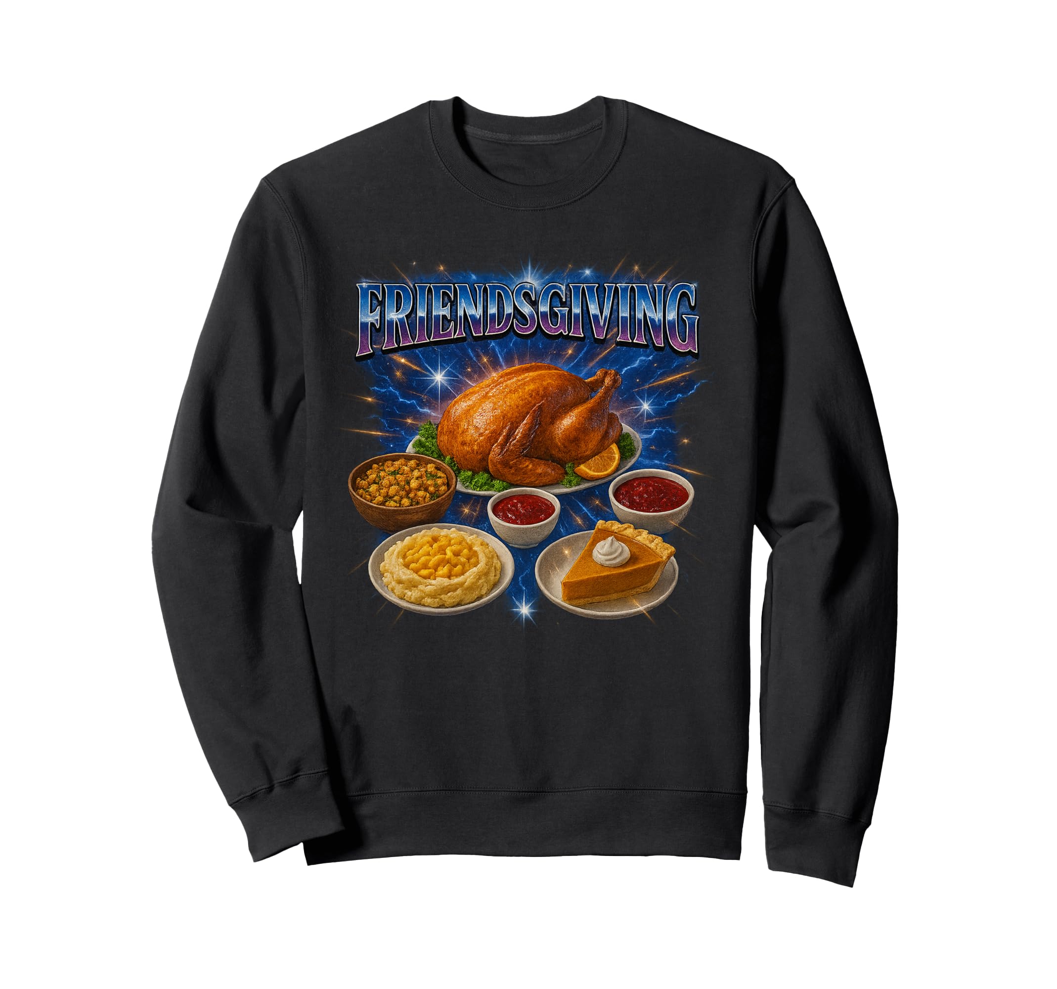 Awesome Friendsgiving 90S 2000S Hip Sweatshirt - Trendy Graphic for Adults - T-Shirt, Sweatshirt, Hoodie