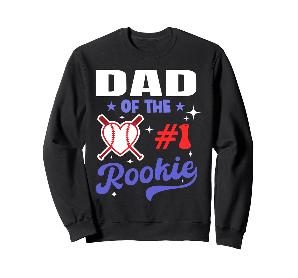Dad Rookie 1St Baseball Birthday Sweatshirt - Trendy Graphic for Adults - T-Shirt, Sweatshirt, Hoodie