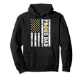 Proud Dad American Flag Funny Baseball Hoodie - Unique Graphic Unisex - T-Shirt, Sweatshirt, Hoodie