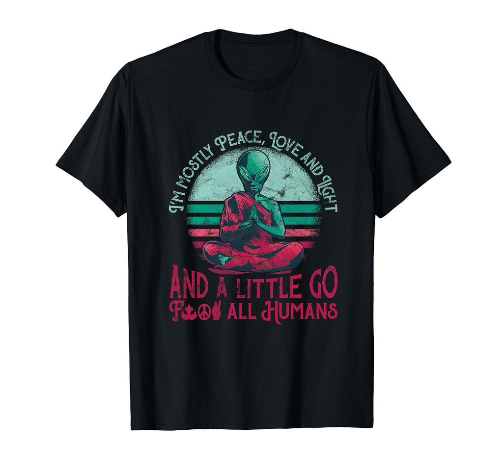 Funny Zen Meditating Alien Im Mostly T-Shirt - Aesthetic Graphic Unisex - T-Shirt, Sweatshirt, Hoodie