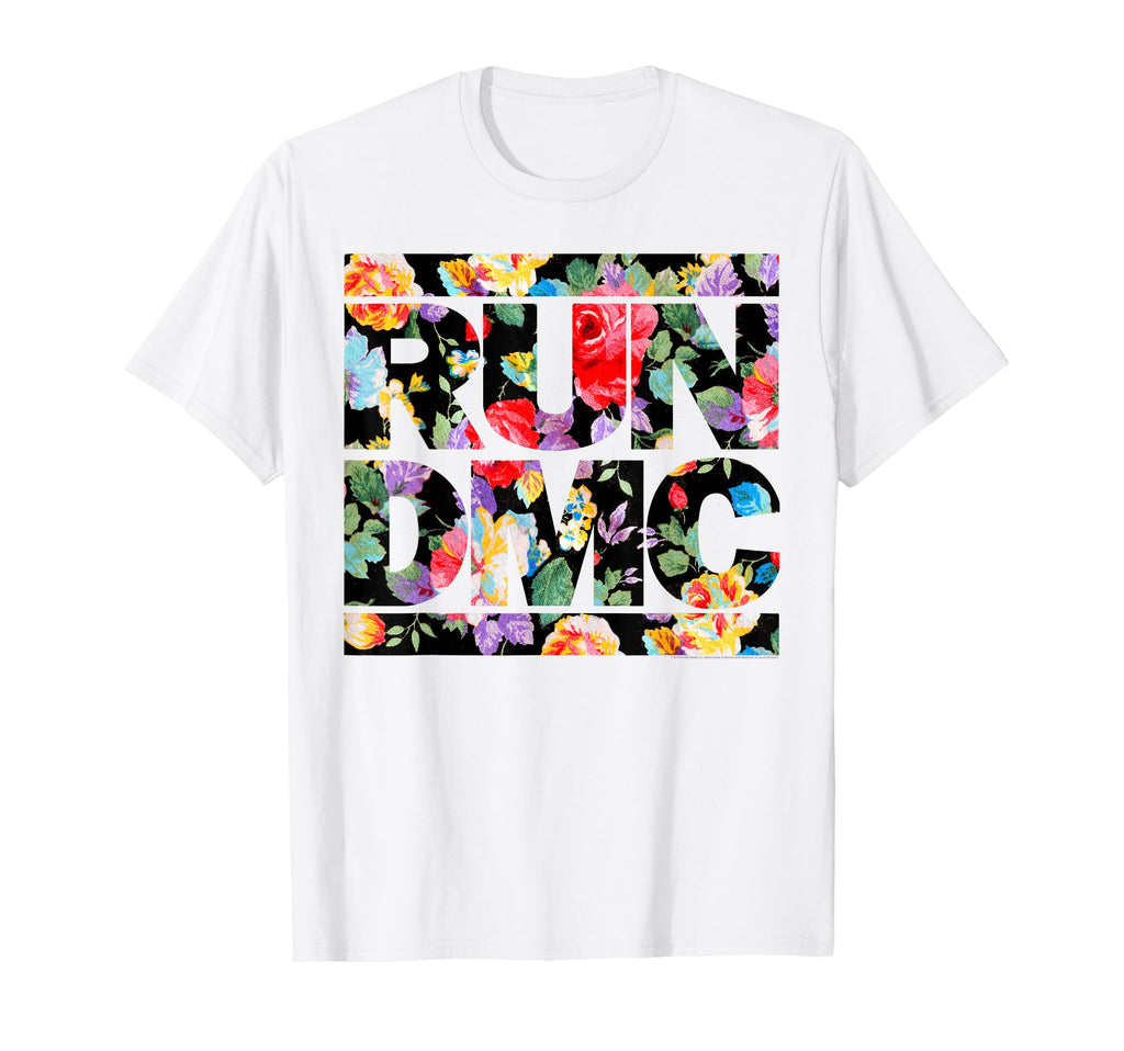 Run Dmc Floral Logo Small T-Shirt - Casual Everyday Wear Men Women - T-Shirt, Sweatshirt, Hoodie