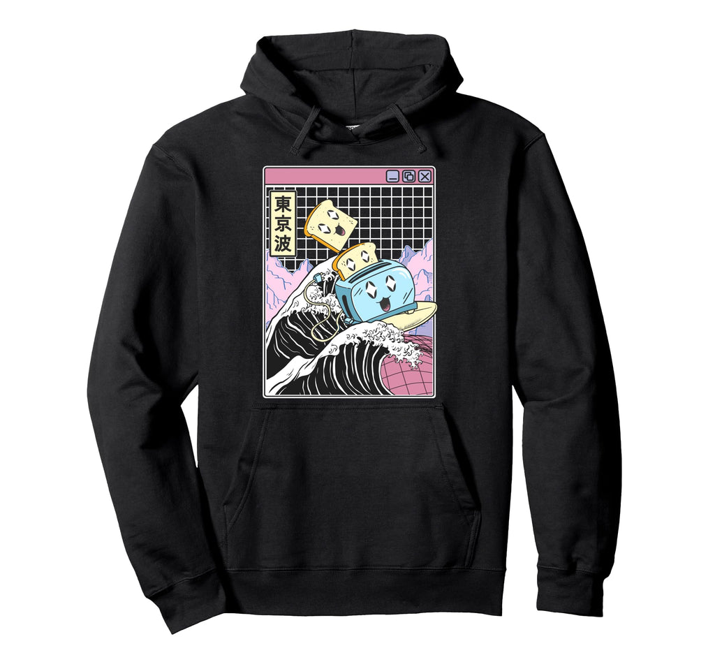 Toaster Great Wave Kawaii Vaporwave Hoodie - Fun Novelty Design Unisex - T-Shirt, Sweatshirt, Hoodie