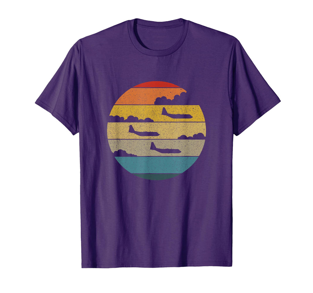 C 130 Hercules Silhouette Sunset T-Shirt - Custom Art Print Men Women - T-Shirt, Sweatshirt, Hoodie