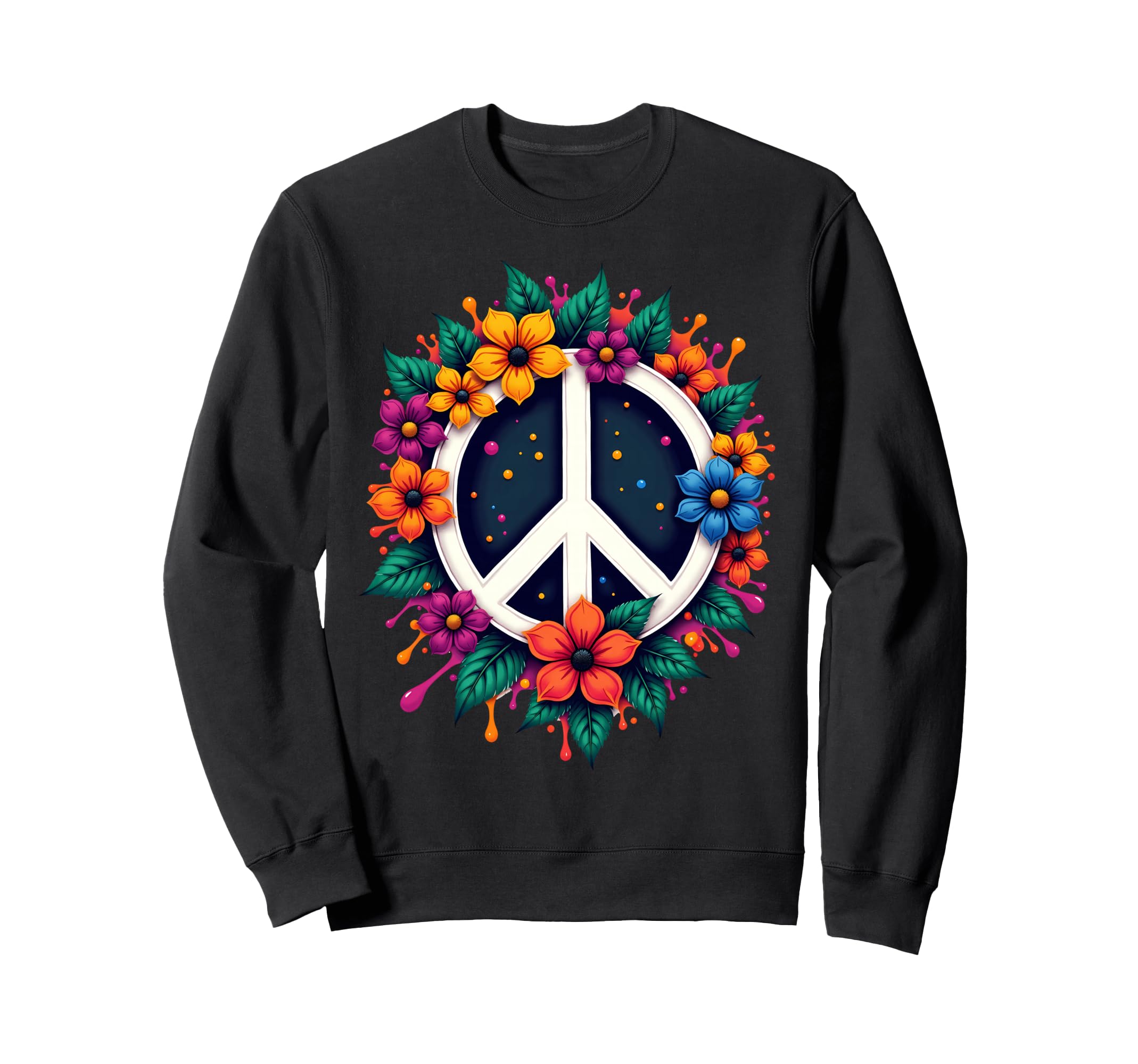 60S 70S Flower Power Groovy Love Sweatshirt - Minimalist Print for Adults - T-Shirt, Sweatshirt, Hoodie