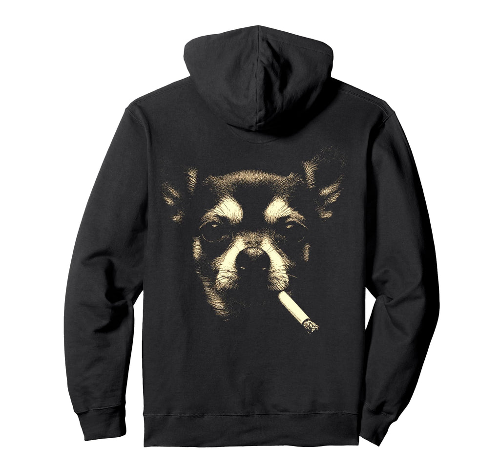 Chihuahua Smoking Cigarette Grunge Hoodie - Streetwear Style Men Women - T-Shirt, Sweatshirt, Hoodie