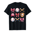 Baseball Coquette Bow Cheer Mom Mama T-Shirt - Minimalist Print Men Women - T-Shirt, Sweatshirt, Hoodie