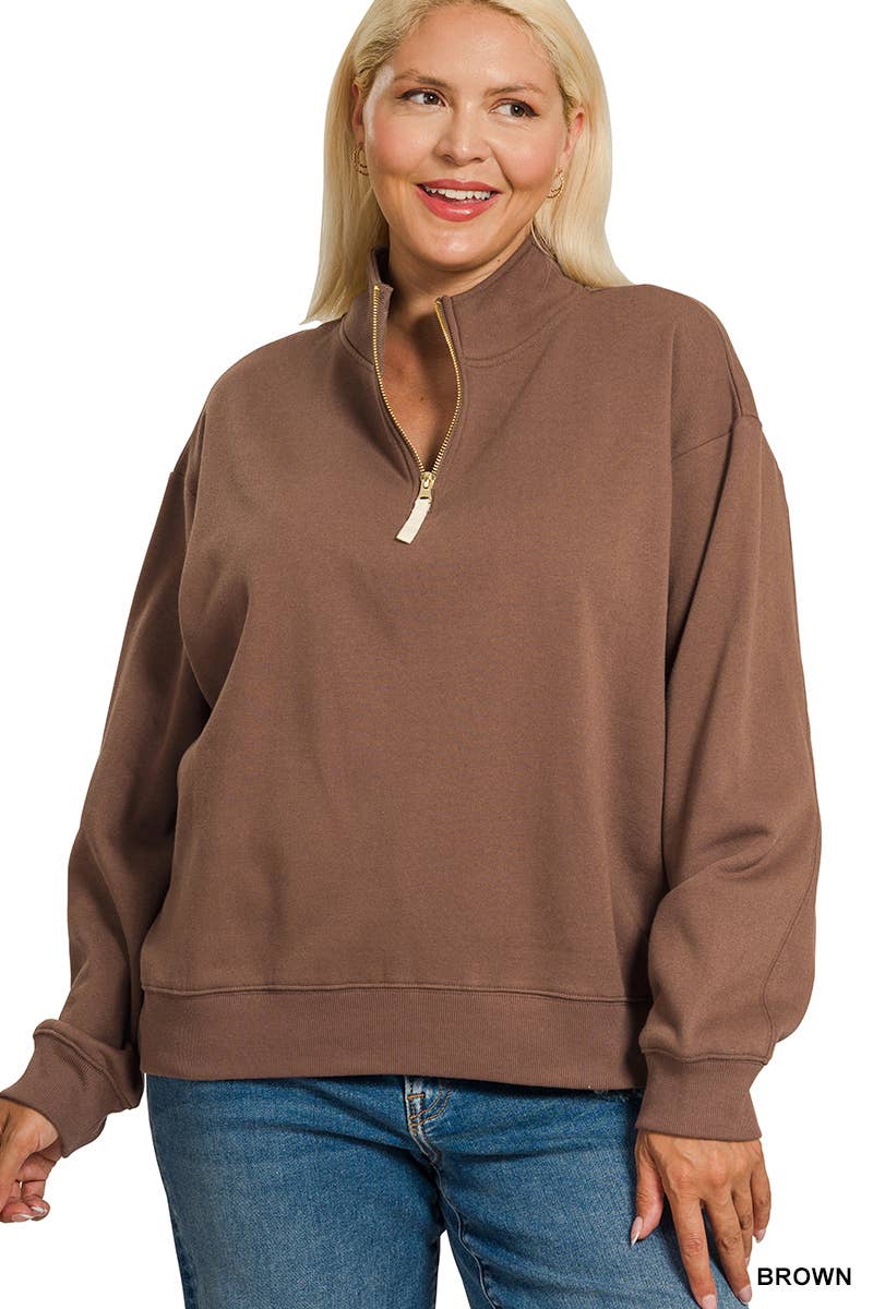 0827 Plus Fleece Half Zip SI-28663 - Adult & Kids T-Shirts, Sweatshirts & Hoodies apparel design preview 1
