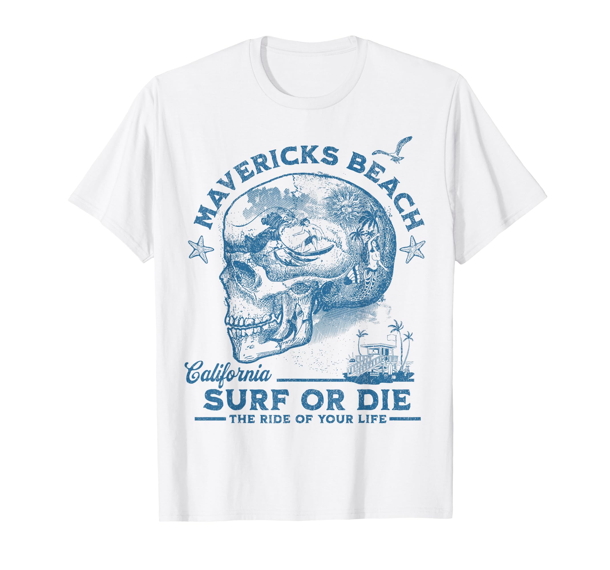 Mavericks Beach Surfing Pacific T-Shirt - Fun Novelty Design Men Women - T-Shirt, Sweatshirt, Hoodie