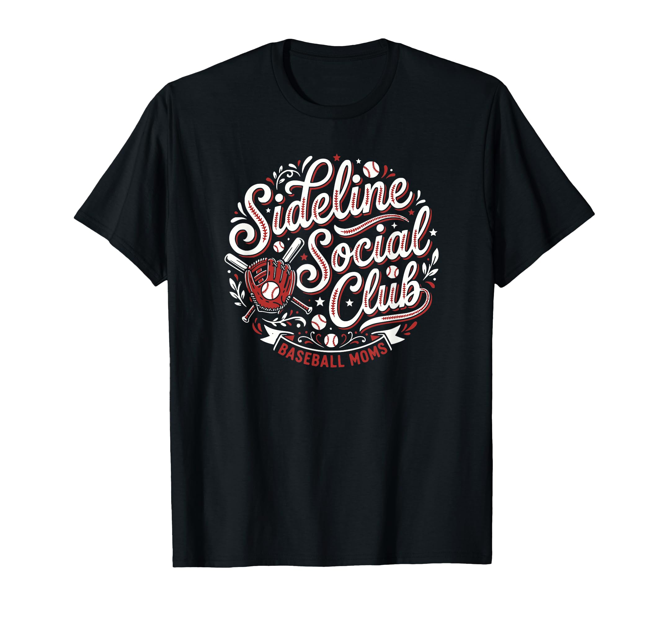 Funny Baseball Mom Sideline Social Club T-Shirt - Aesthetic Graphic Unisex - T-Shirt, Sweatshirt, Hoodie